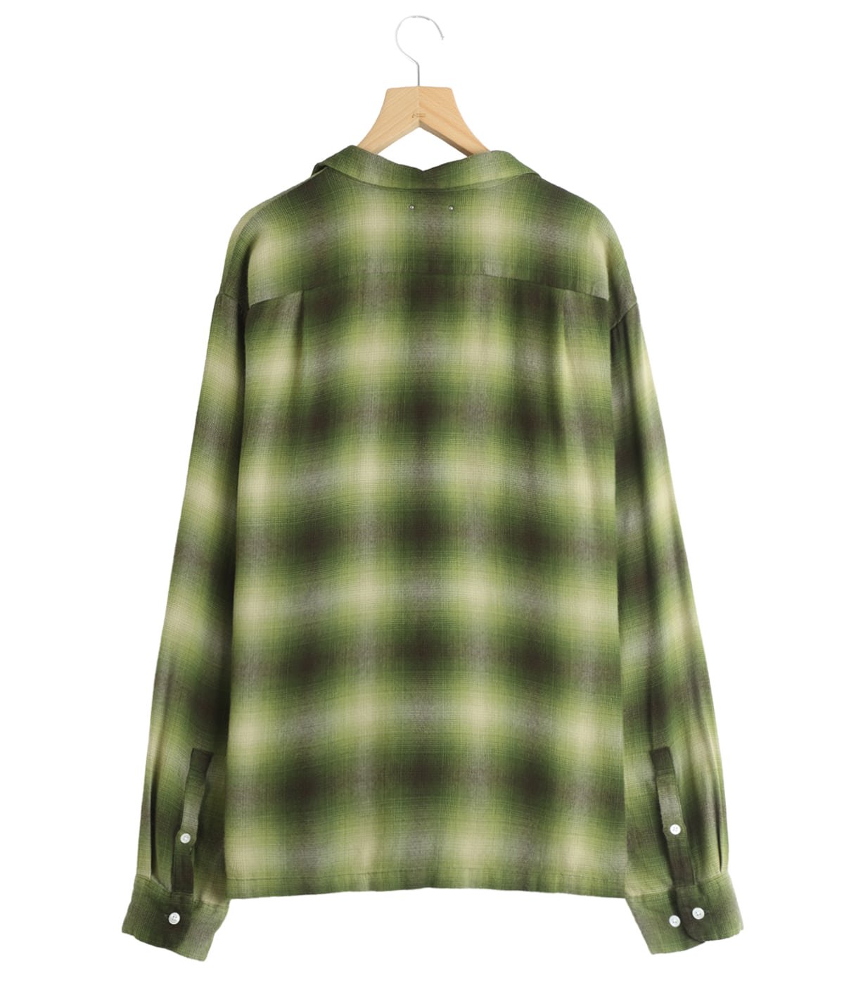 R.Flannel Ombre Open Collar SH | MINEDENIM(マインデニム