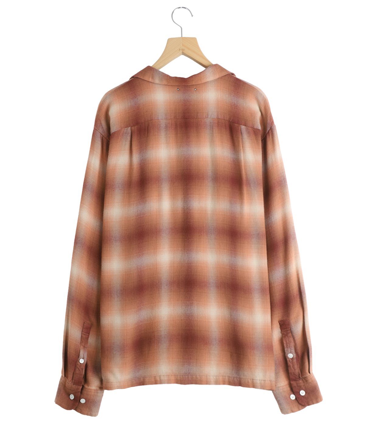 R.Flannel Ombre Open Collar SH | MINEDENIM(マインデニム