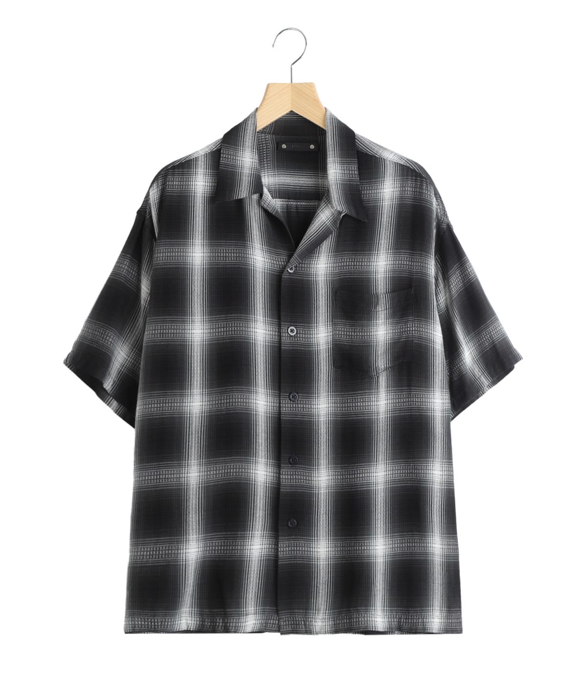 Rayon Dobby Plaid S.S Open Collar SH | MINEDENIM(マインデニム