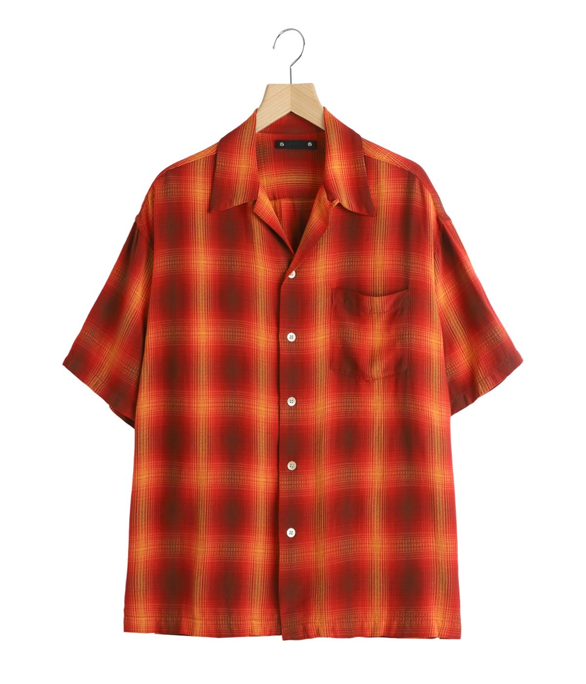 Rayon Dobby Plaid S.S Open Collar SH | MINEDENIM(マインデニム