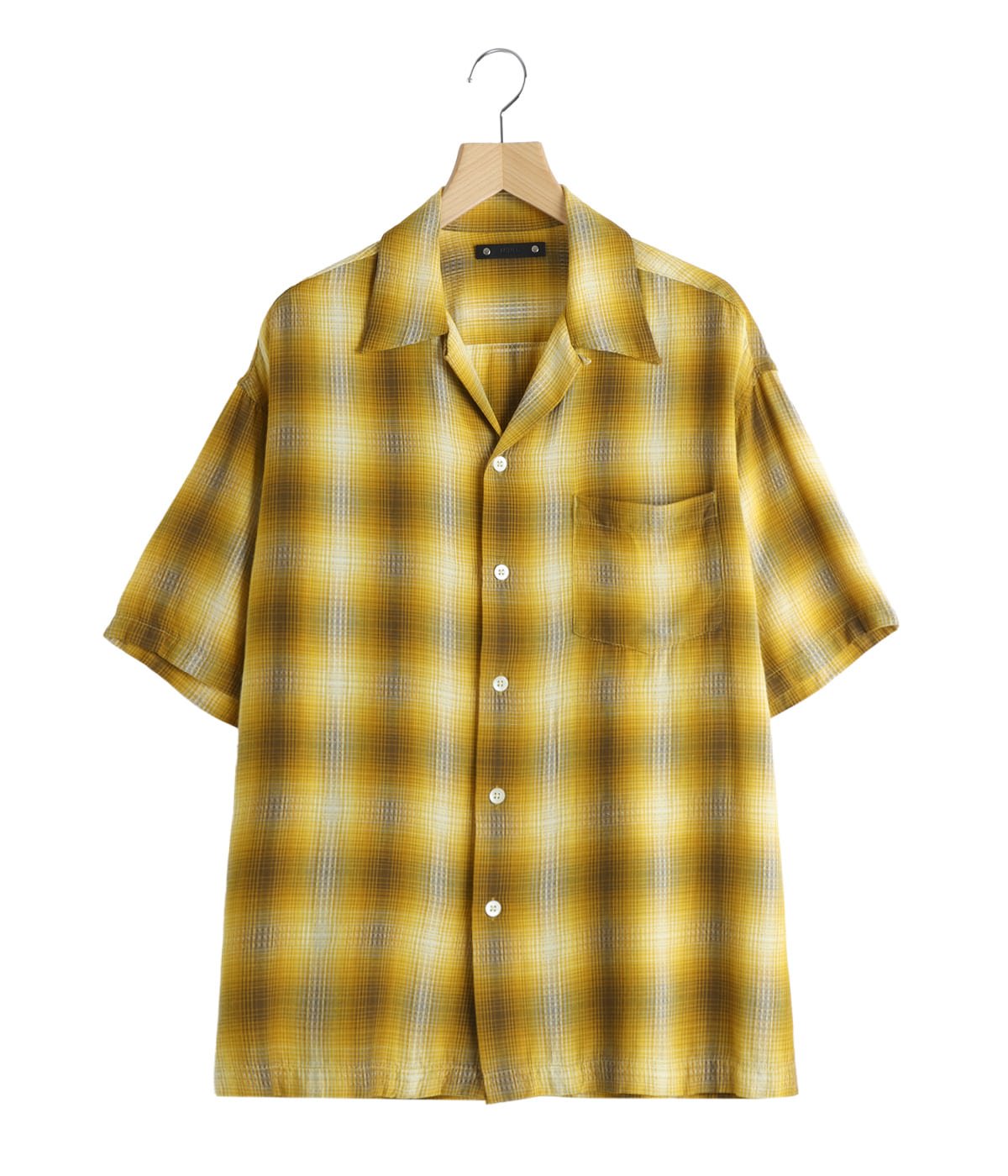 購入ページ　マインデニム　半袖シャツ　2 Rayon Dobby Plaid S.S Open Collar SH | MINEDENIM(マインデニム