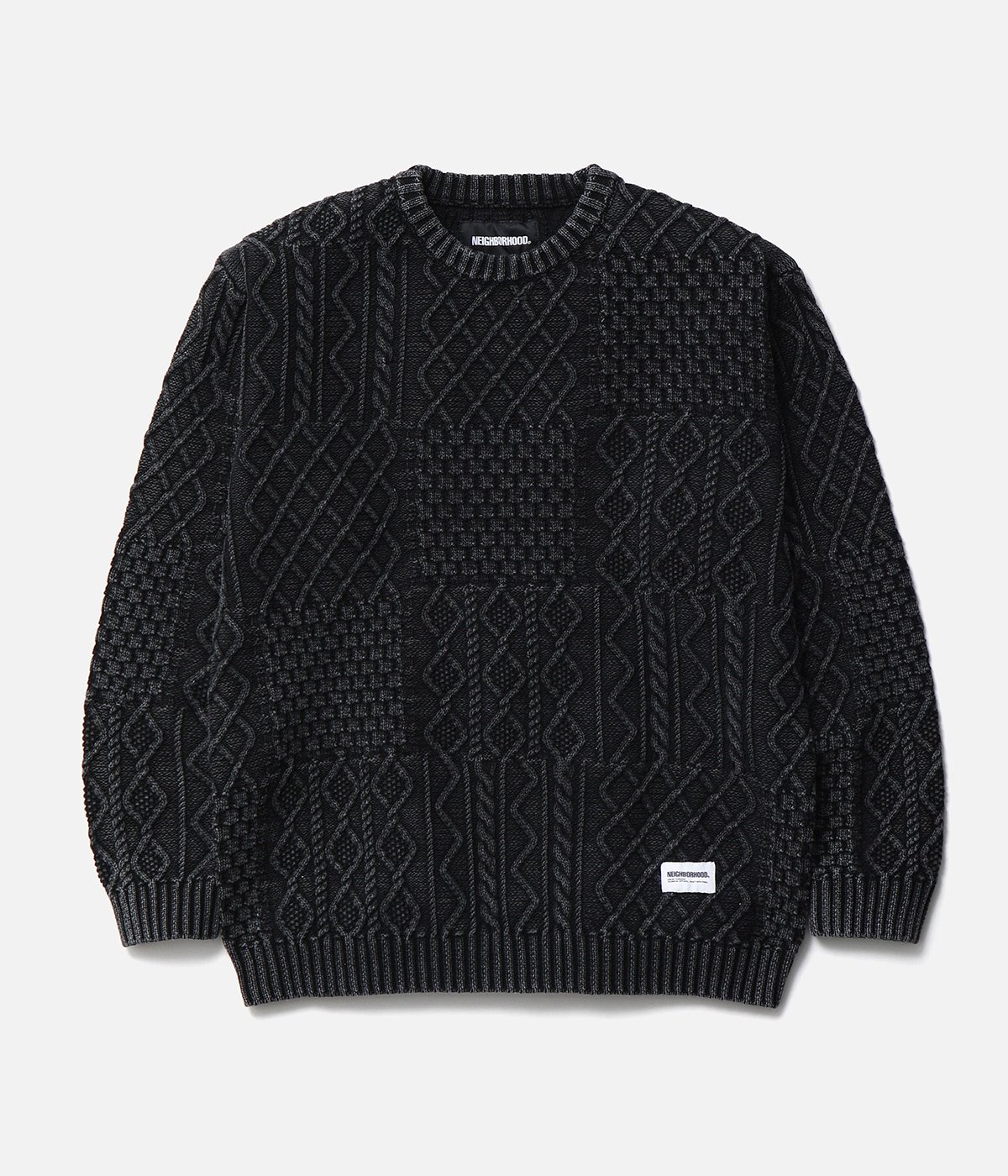 G*0様 ★新古品送料込neighborhood黒ニットT/ WASHED BLOCK CABLE SWEATER | NEIGHBORHOOD(ネイバーフッド