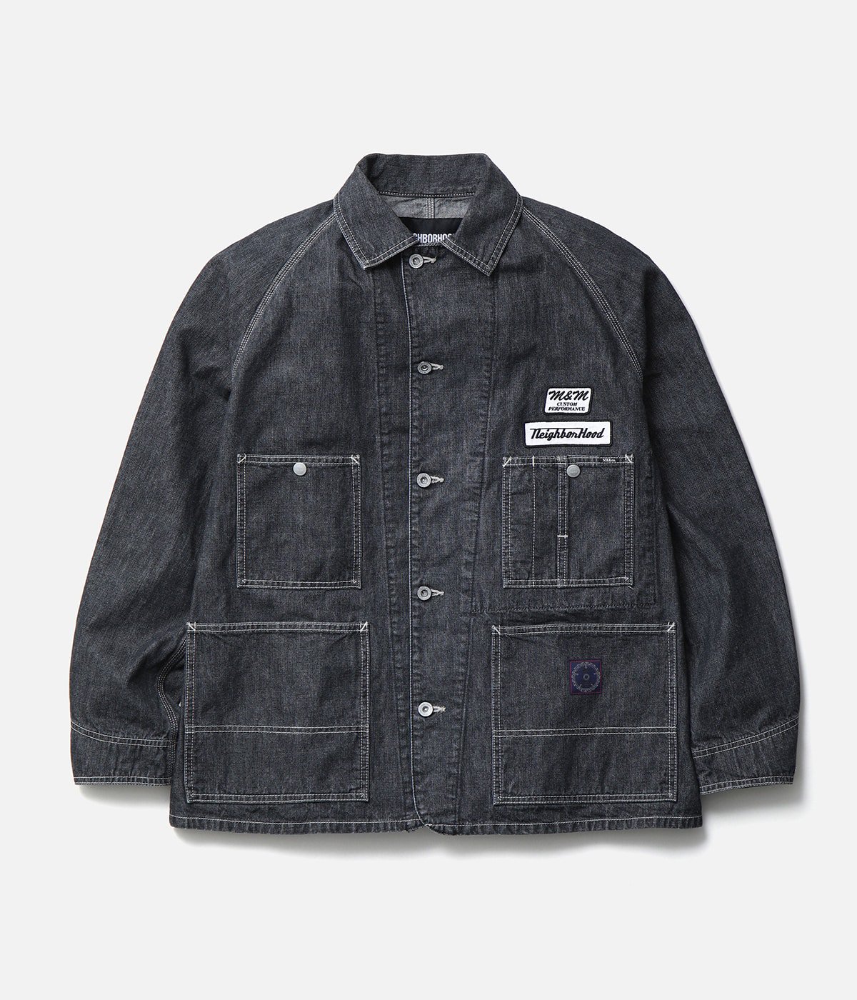 NH X M&M . WASHED DENIM COVERALL ブラックM NH X M&M . WASHED DENIM COVERALL JACKET | NEIGHBORHOOD