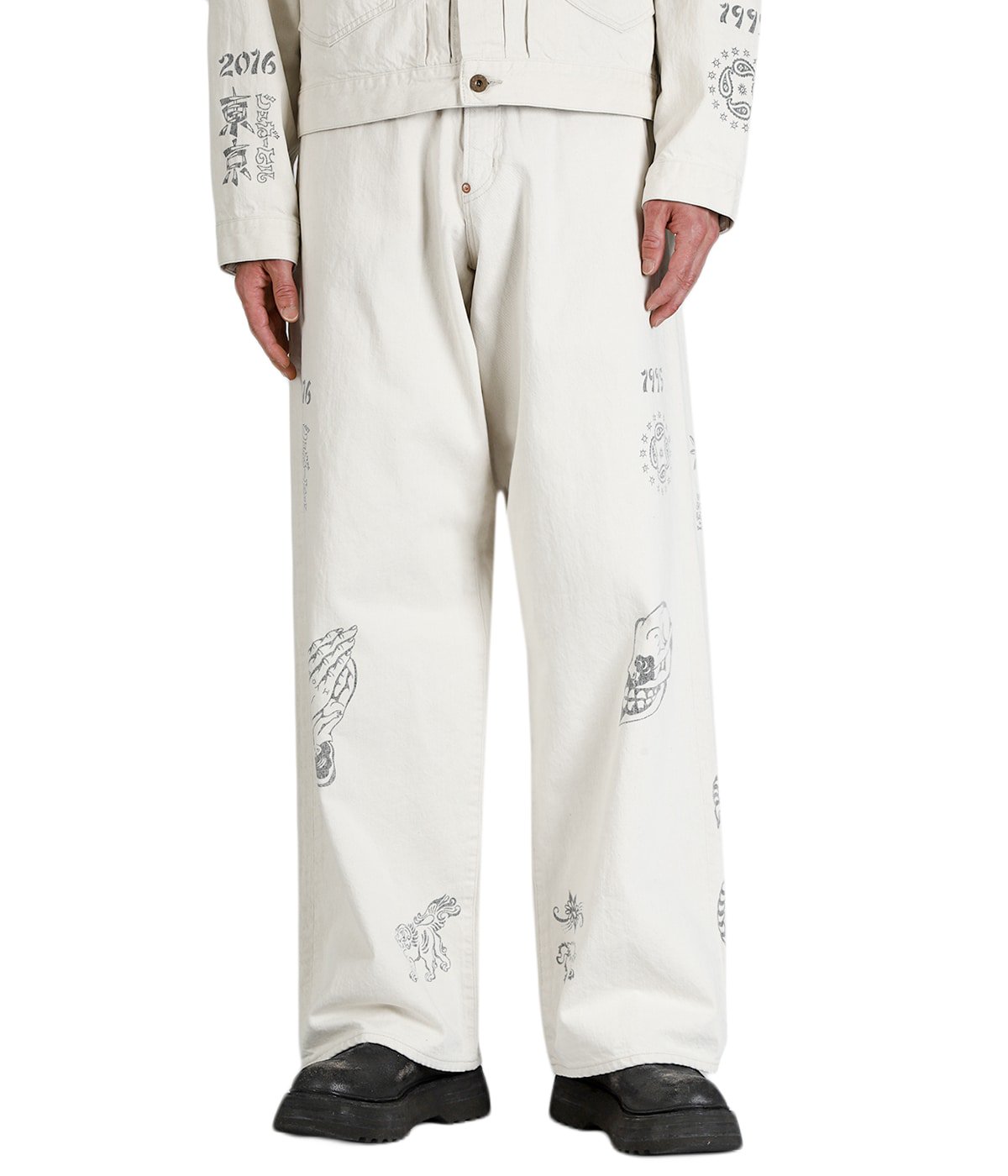 TATTOO FLASH PRINT MODERN DENIM WIDE CUT | SUGARHILL(シュガーヒル