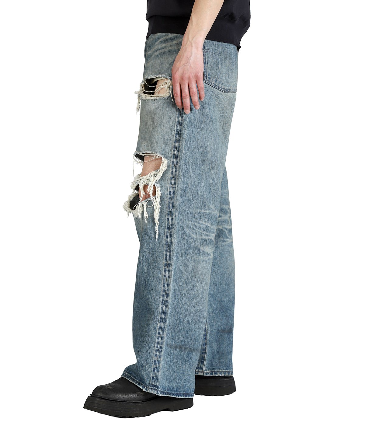 DESTRESSED MODERN DENIM WIDE CUT | SUGARHILL(シュガーヒル