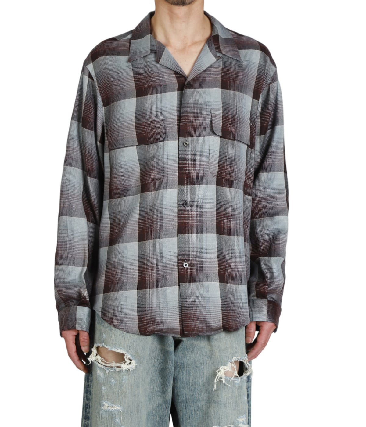 OMBRE OPEN COLLAR SHIRT | SUGARHILL(シュガーヒル) / トップス 長袖