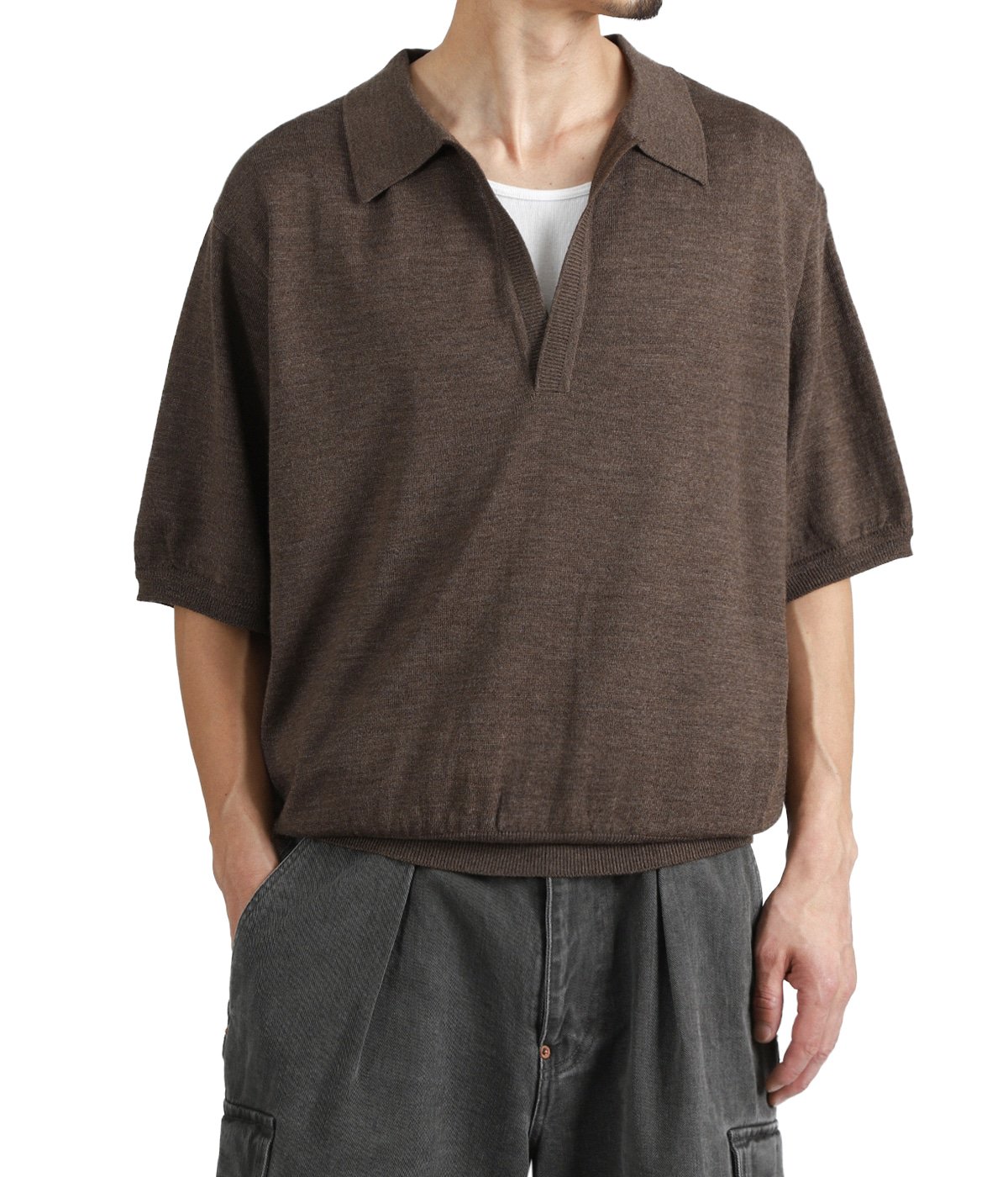 WOOL KNIT HALF SLEEVE POLO | SUGARHILL(シュガーヒル) / トップス