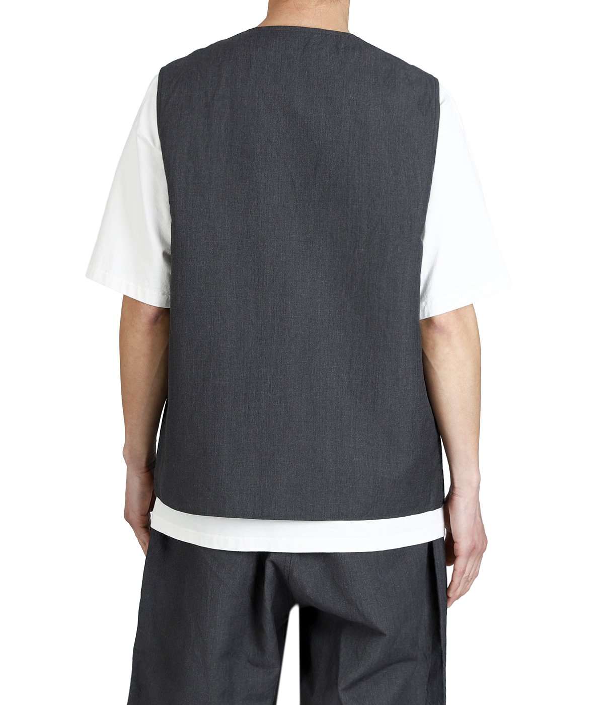 LINEN / WOOL TROPICAL CREW NECK VEST | GOLD(ゴールド) / トップス