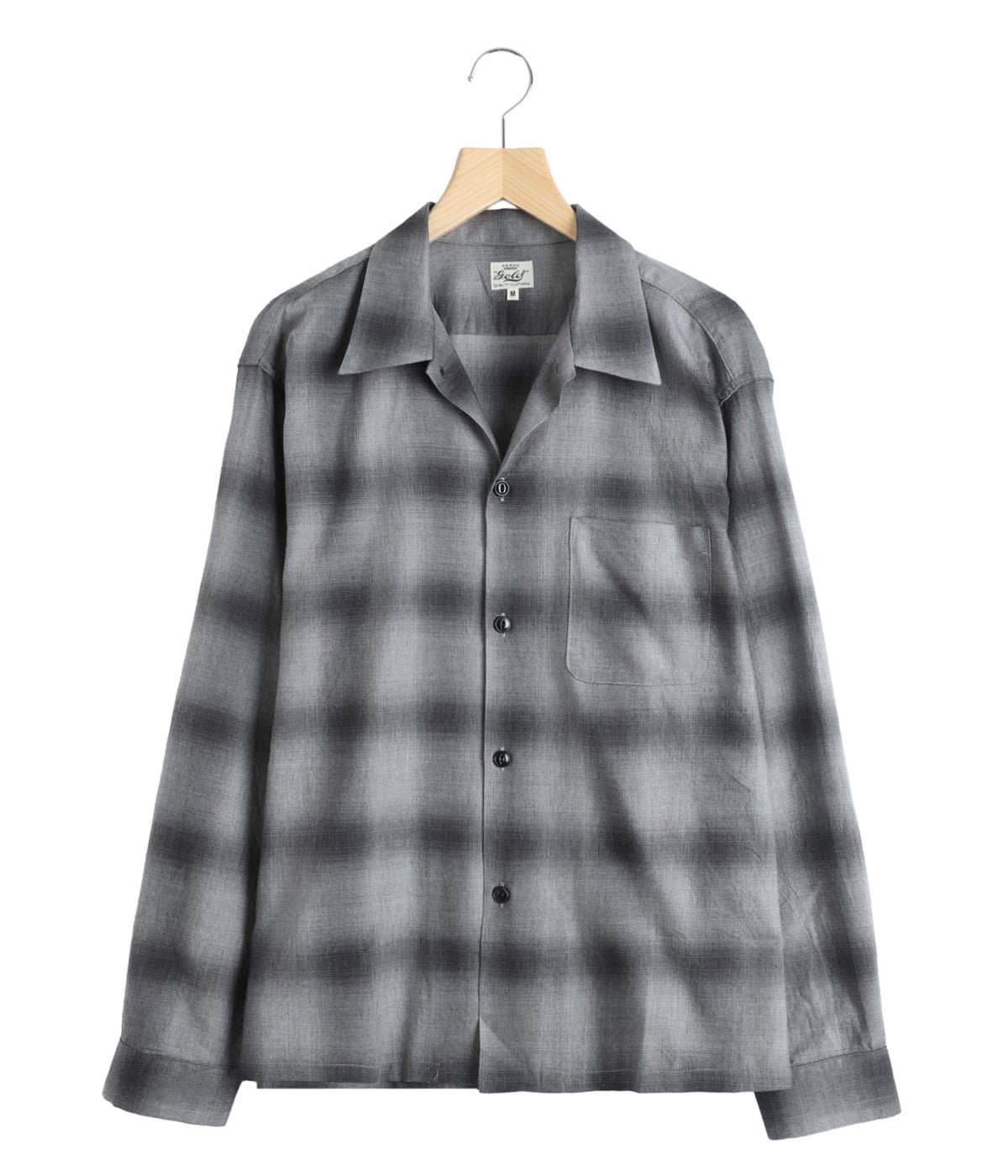 COTTON / SILK NEL CHECK OPEN SHIRT | GOLD(ゴールド) / トップス COTTON / SILK NEL CHECK OPEN SHIRT | GOLD(ゴールド) / トップス