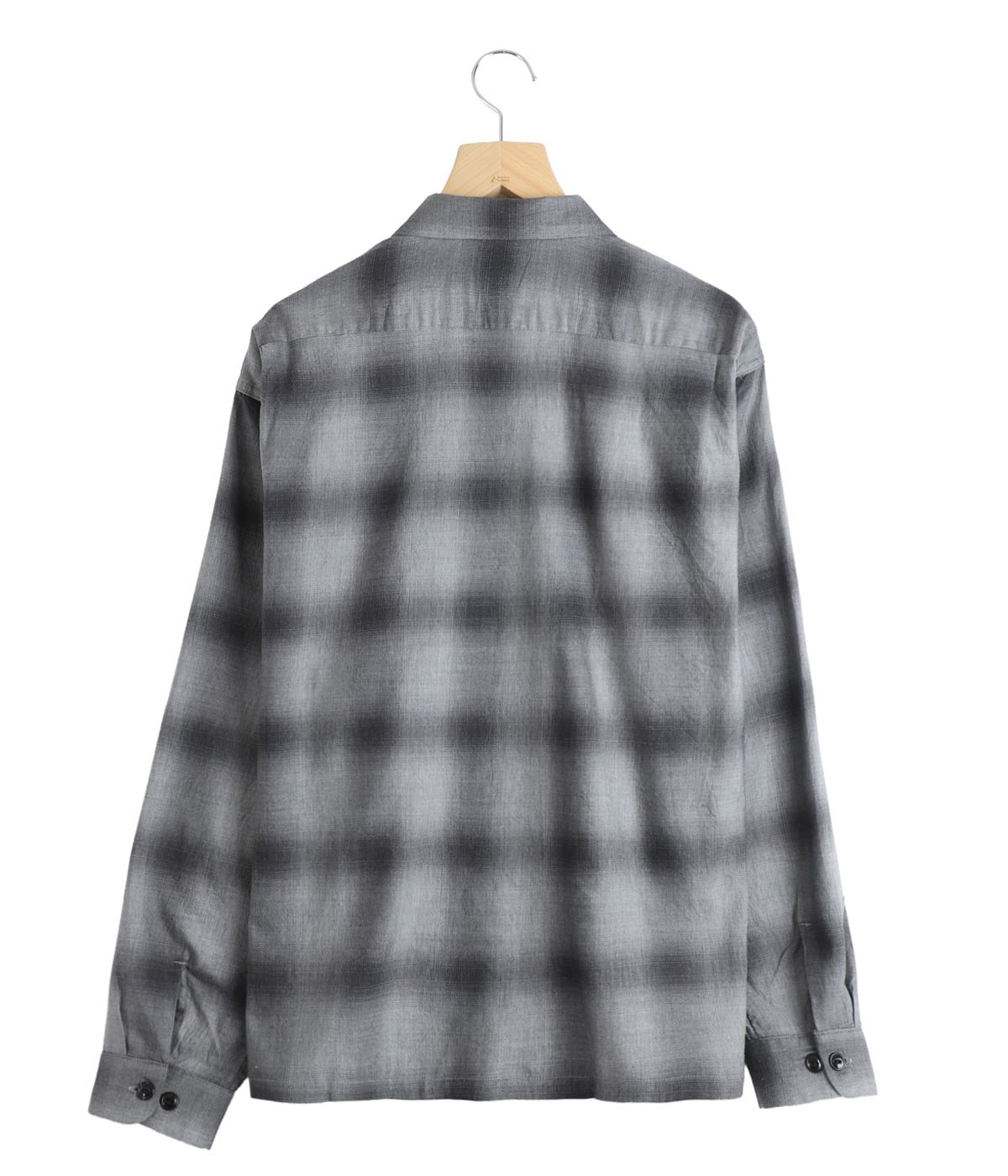 COTTON / SILK NEL CHECK OPEN SHIRT | GOLD(ゴールド) / トップス
