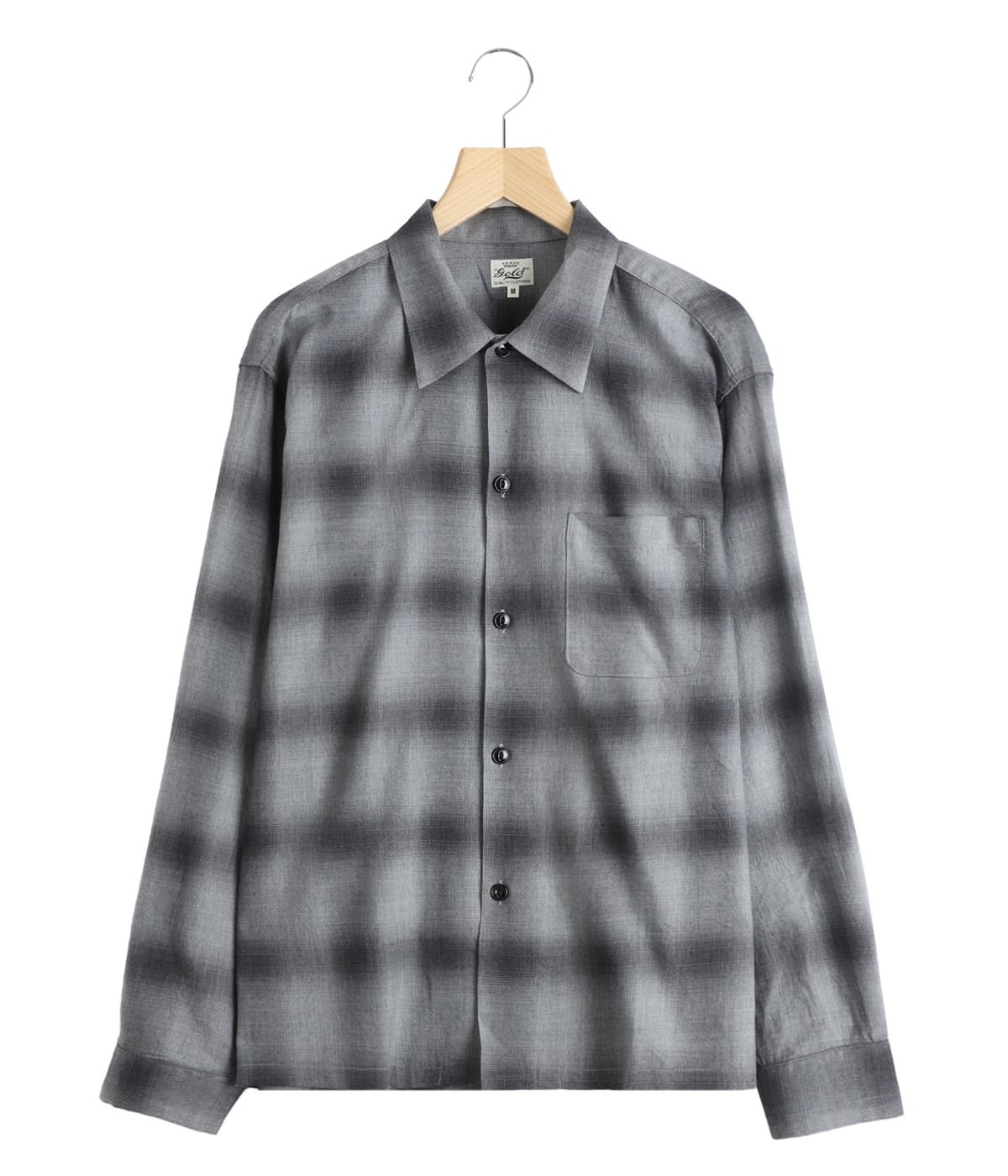 COTTON / SILK NEL CHECK OPEN SHIRT | GOLD(ゴールド) / トップス
