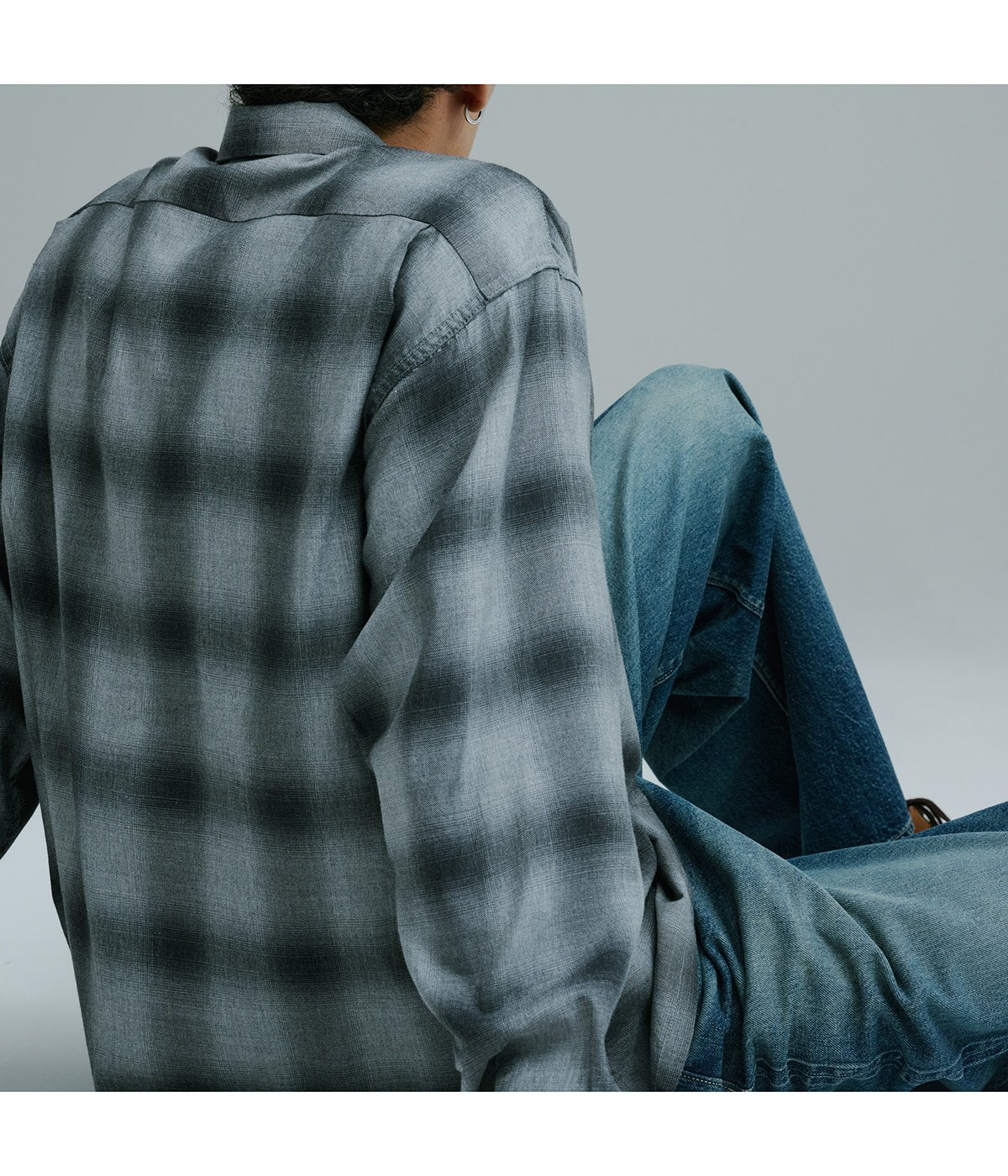 COTTON / SILK NEL CHECK OPEN SHIRT | GOLD(ゴールド) / トップス