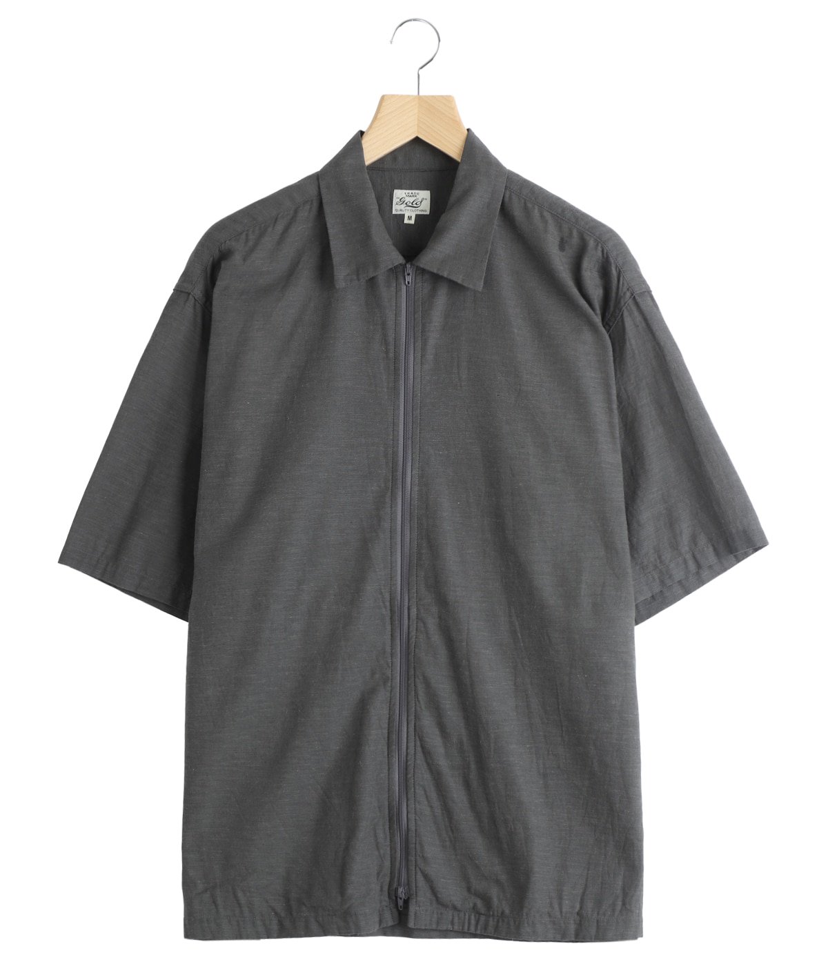 VAT DYE CHAMBRAY ZIP SHIRT | GOLD(ゴールド) / トップス 半袖シャツ