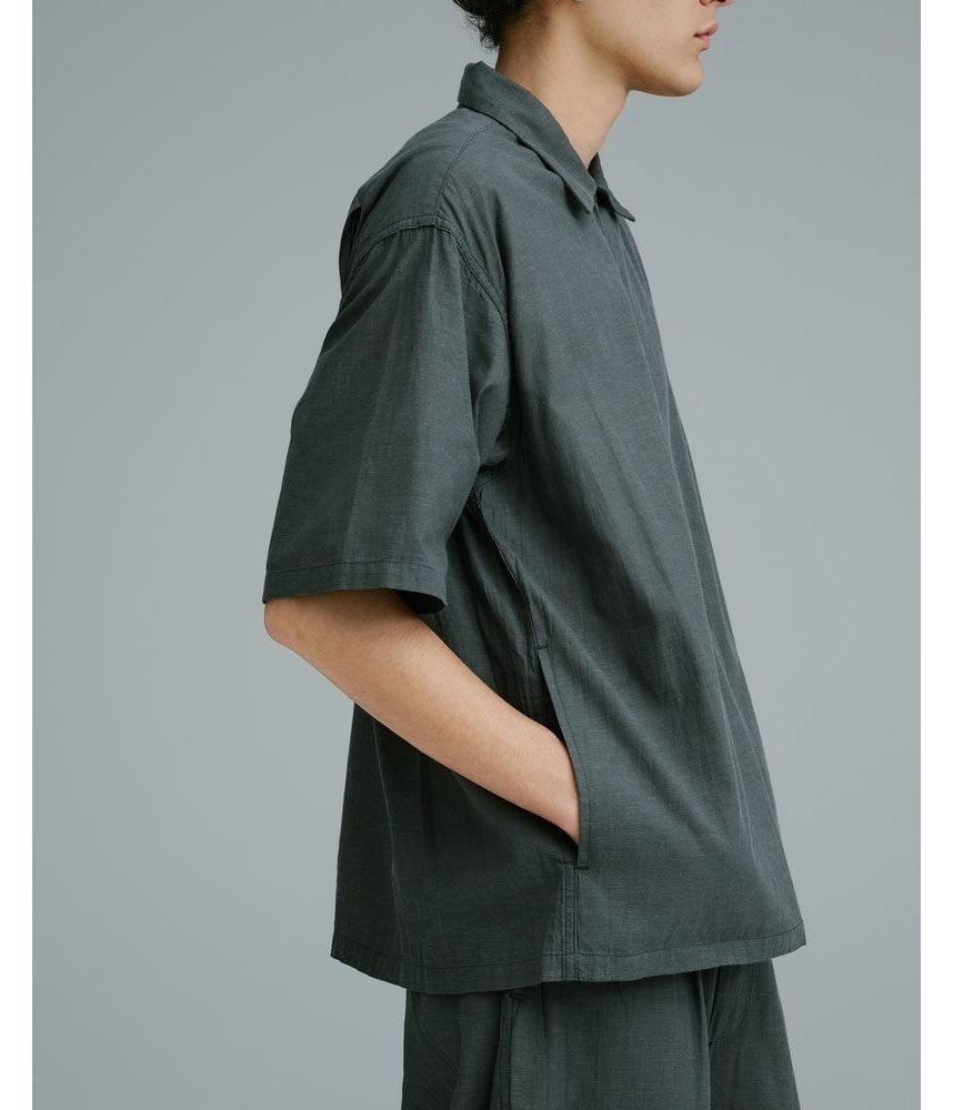 VAT DYE CHAMBRAY ZIP SHIRT | GOLD(ゴールド) / トップス 半袖シャツ