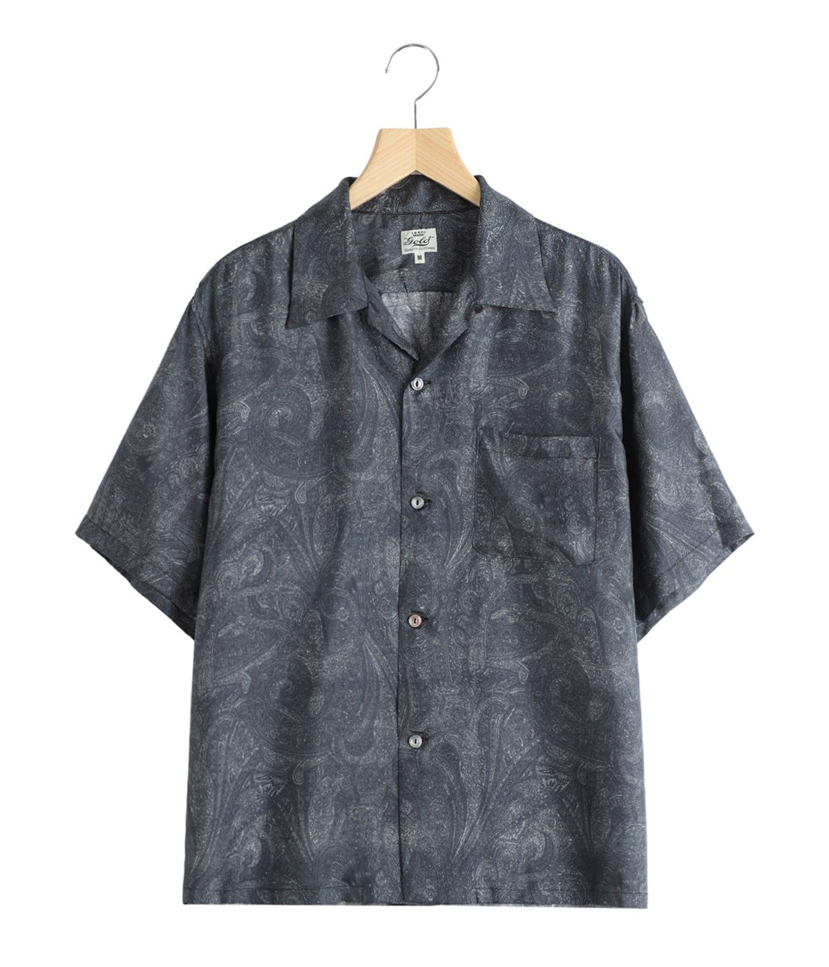 PAISLEY PATTERN SILK TWILL S/S OPEN SHIRT | GOLD(ゴールド