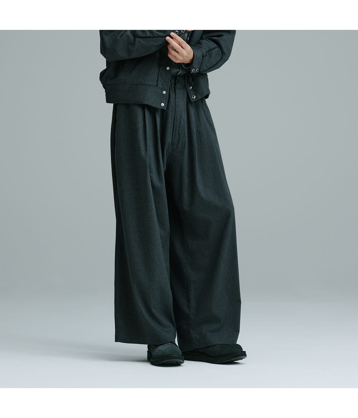 COTTON / SILK NEL 2TUCK WIDE EASY PANTS | GOLD(ゴールド) / パンツ