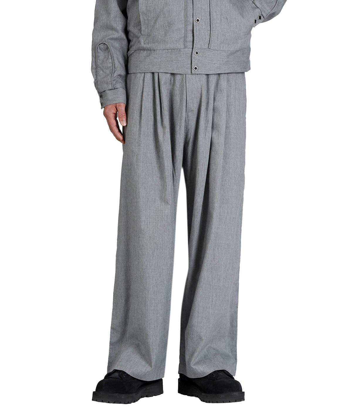 COTTON / SILK NEL 2TUCK WIDE EASY PANTS | GOLD(ゴールド) / パンツ