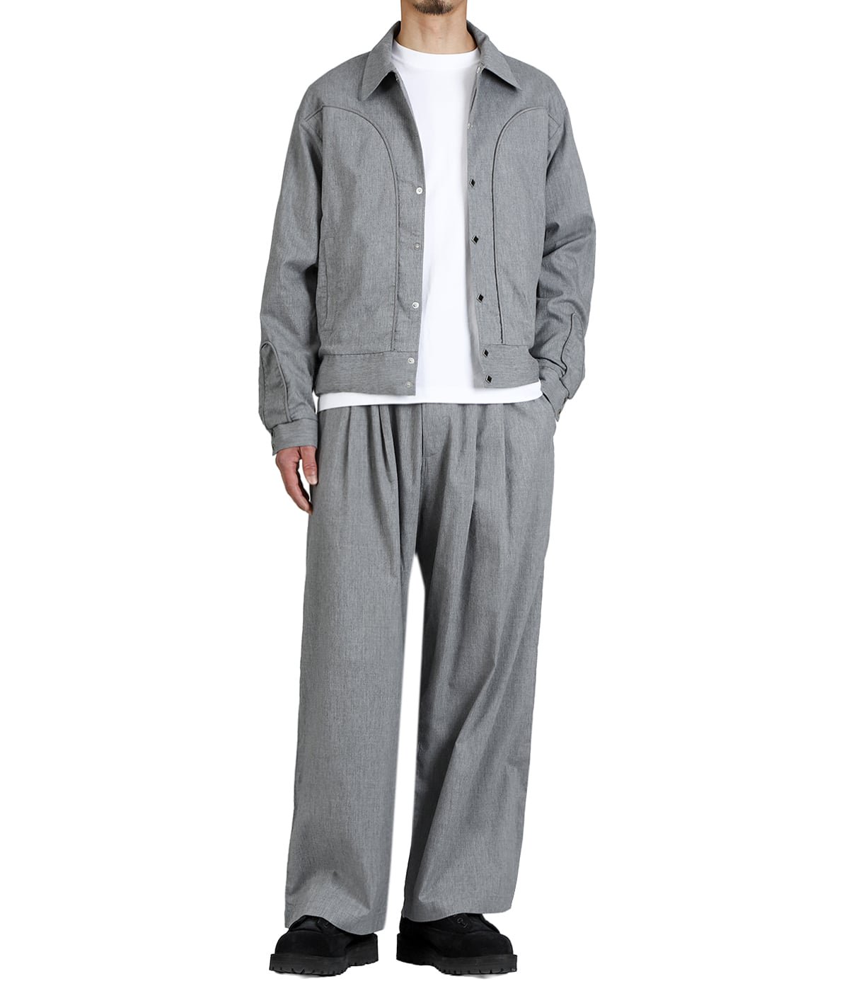 COTTON / SILK NEL 2TUCK WIDE EASY PANTS | GOLD(ゴールド) / パンツ