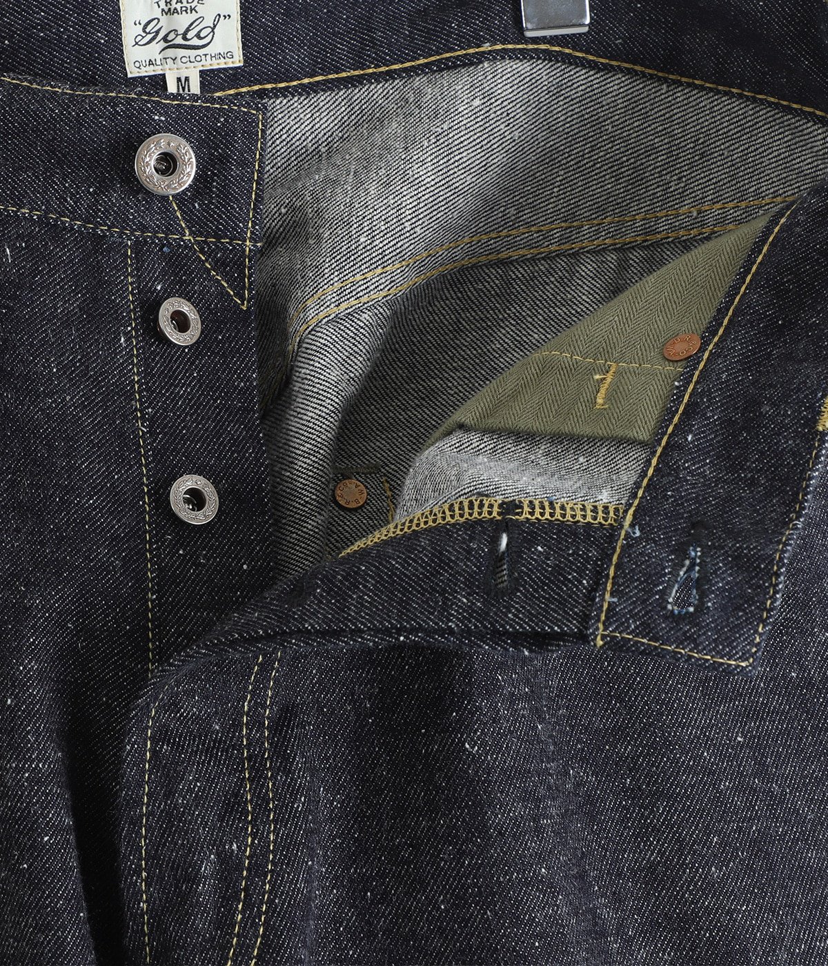 RECYCLED SUVIN COTTON YARAN 11.5oz DENIM 5POCKET WIDE PANTS WWⅡ 