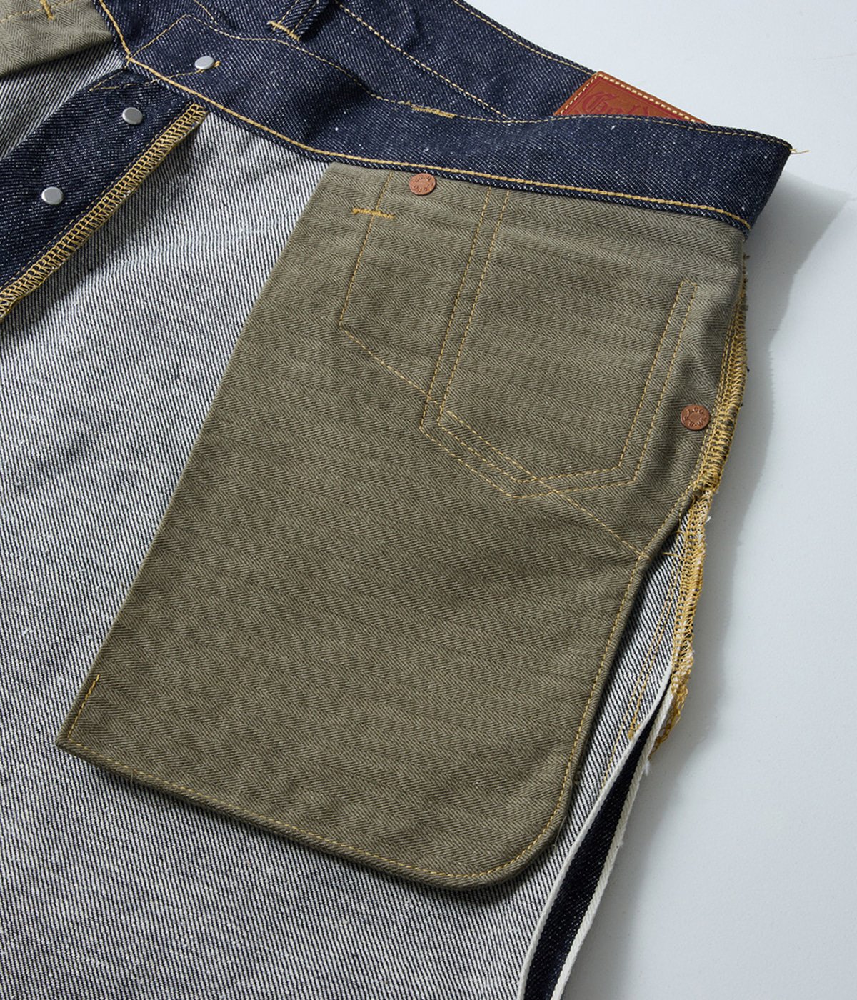RECYCLED SUVIN COTTON YARAN 11.5oz DENIM 5POCKET WIDE PANTS WWⅡ