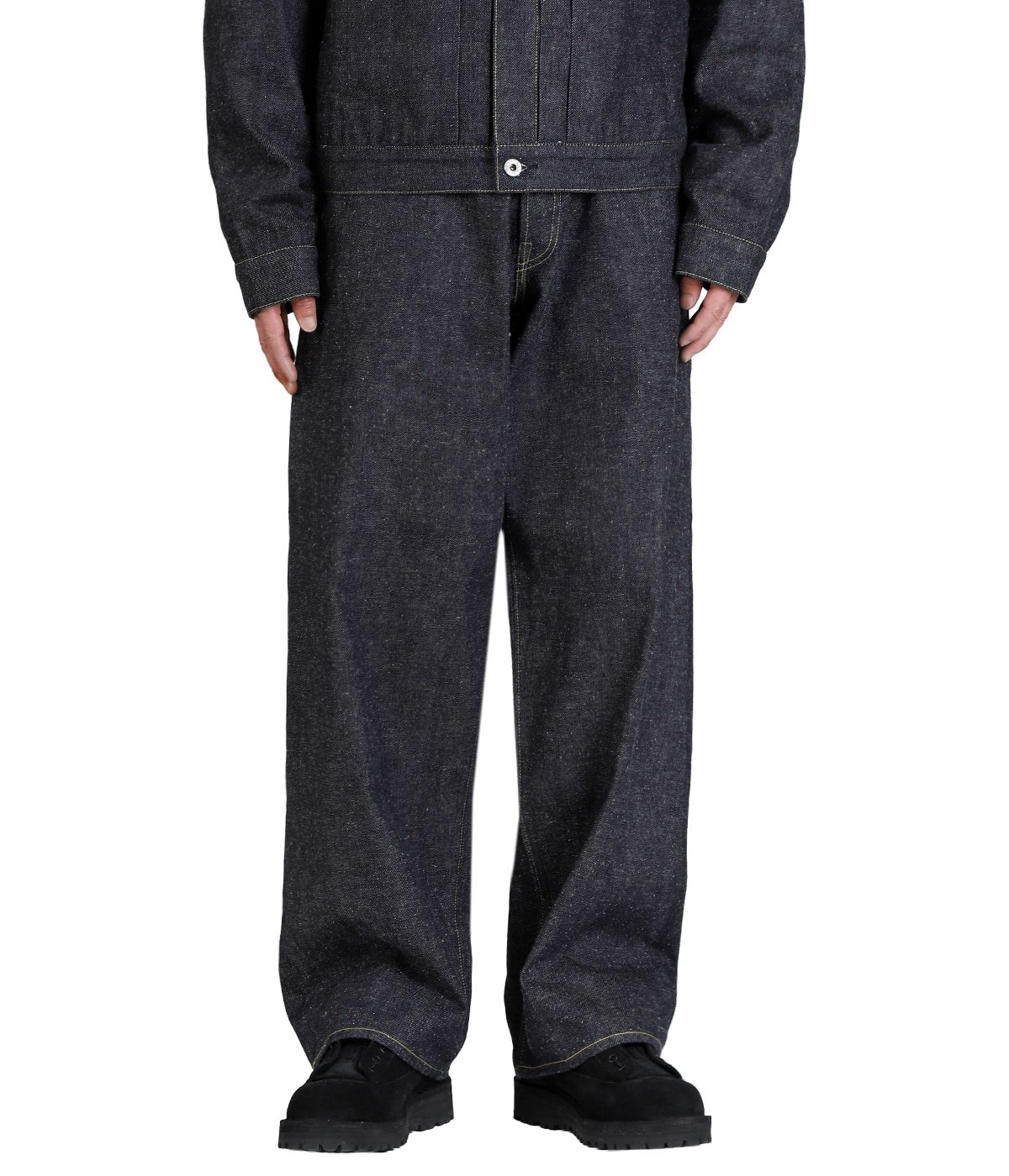 RECYCLED SUVIN COTTON YARAN 11.5oz DENIM 5POCKET WIDE PANTS WWⅡ