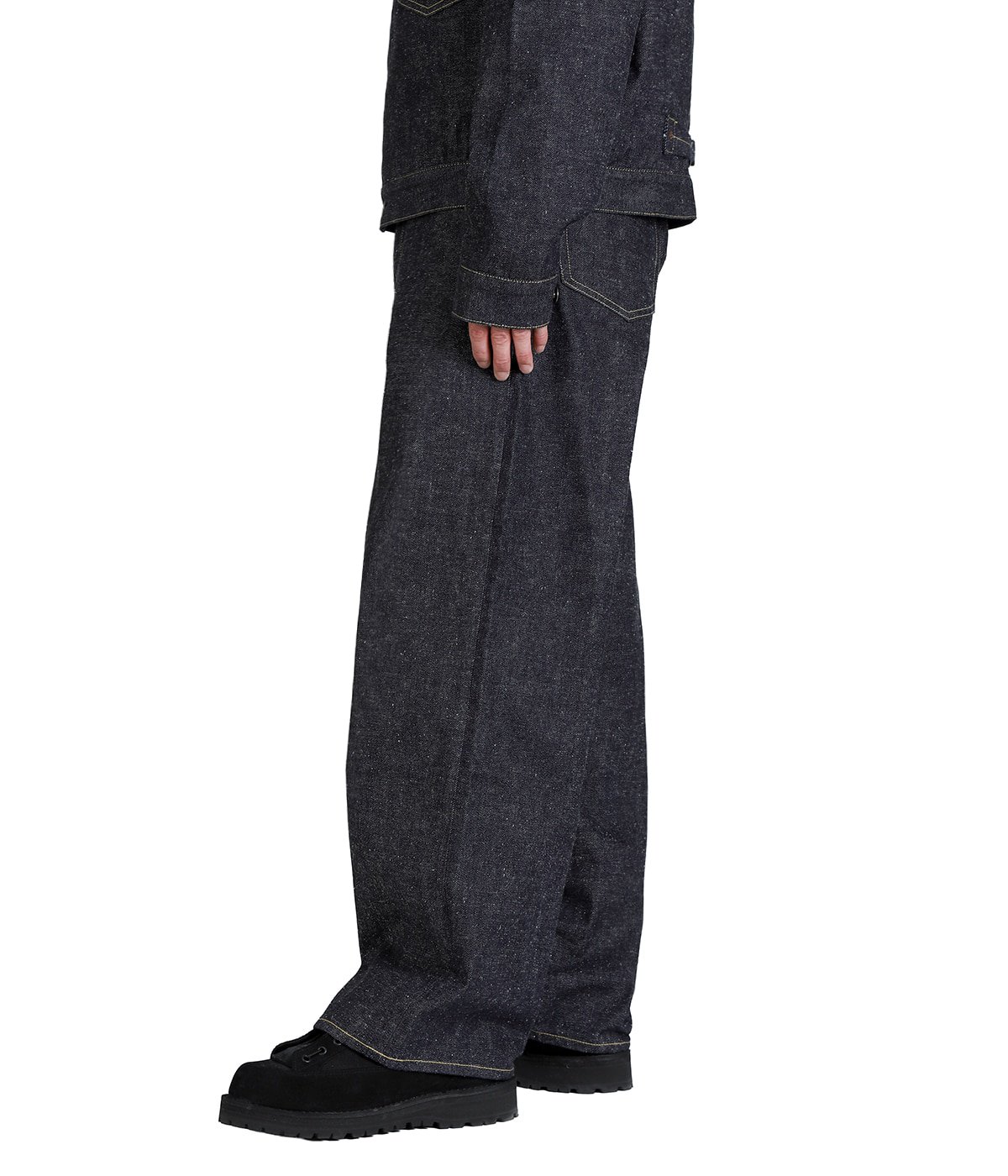 RECYCLED SUVIN COTTON YARAN 11.5oz DENIM 5POCKET WIDE PANTS WWⅡ