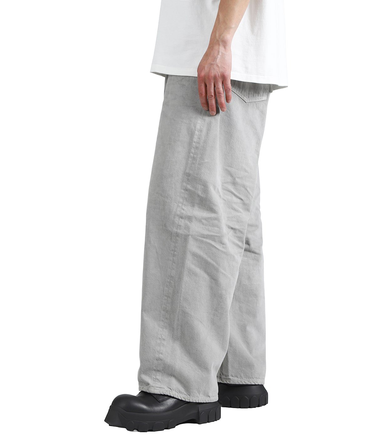 RECYCLED SUVIN COTTON YARN 11.5oz DENIM 5POCKET WIDE PANTS VINTAGE