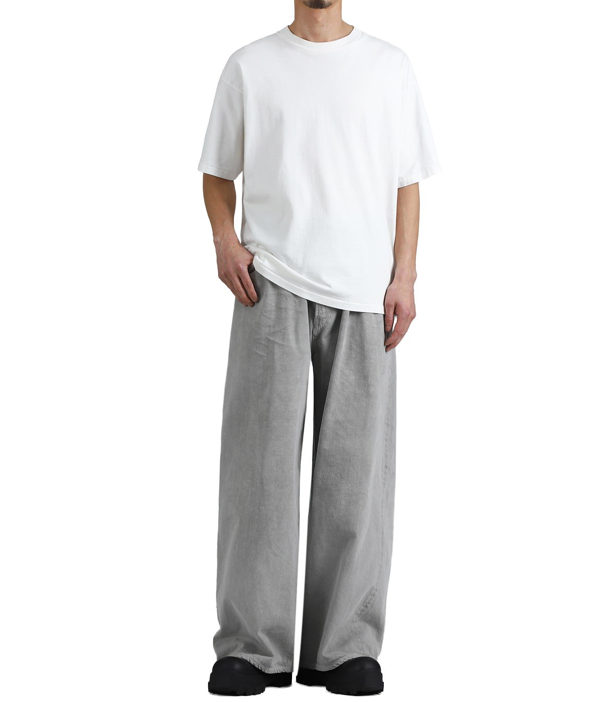RECYCLED SUVIN COTTON YARN 11.5oz DENIM 5POCKET BAGGY PANTS