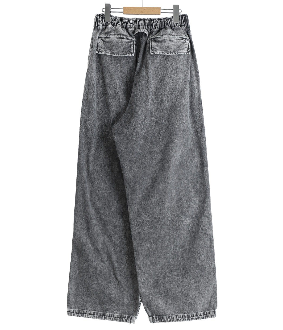 RECYCLED SUVIN COTTON YARN 10oz JELT DENIM KNEE TUCK EASY PANTS