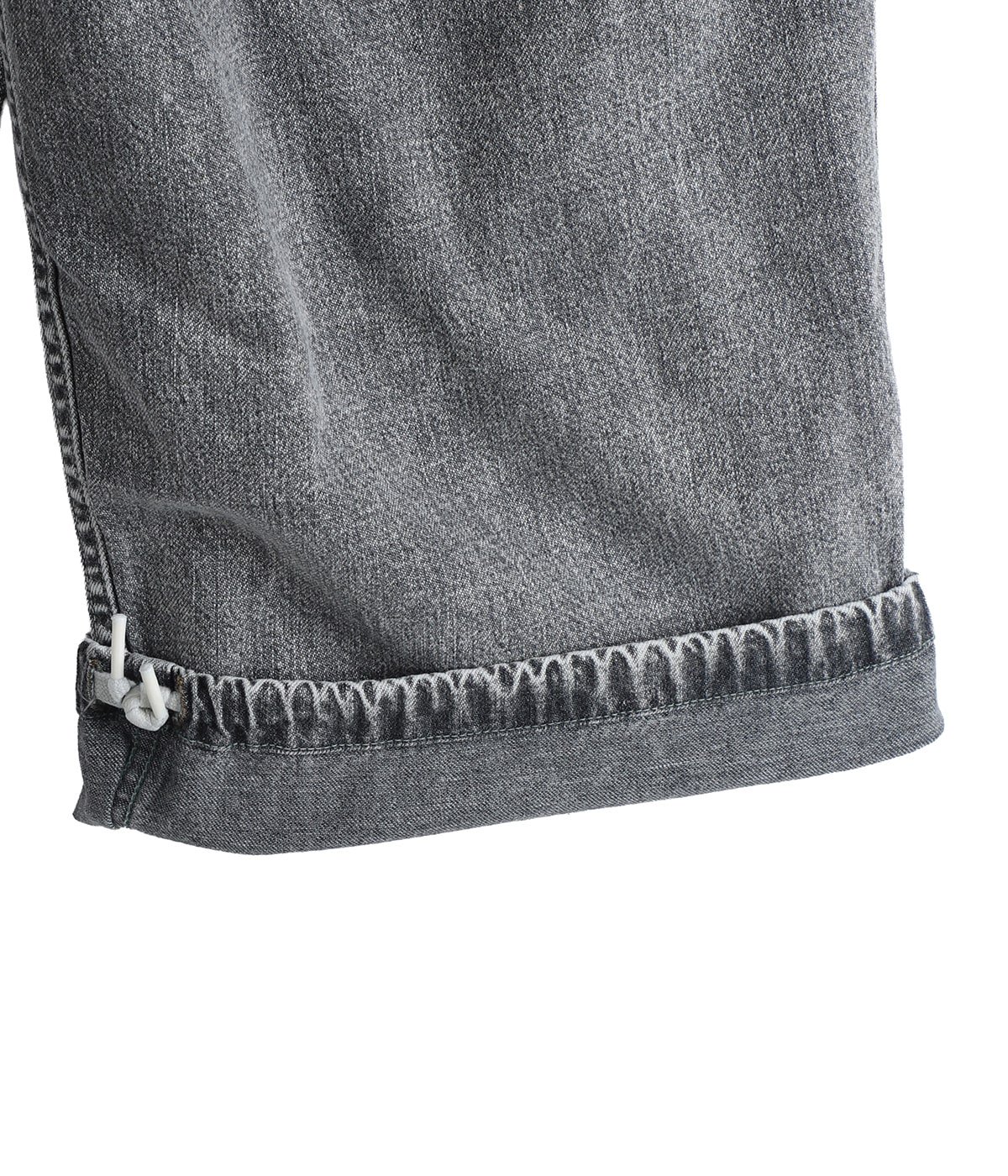 RECYCLED SUVIN COTTON YARN 10oz JELT DENIM KNEE TUCK EASY PANTS