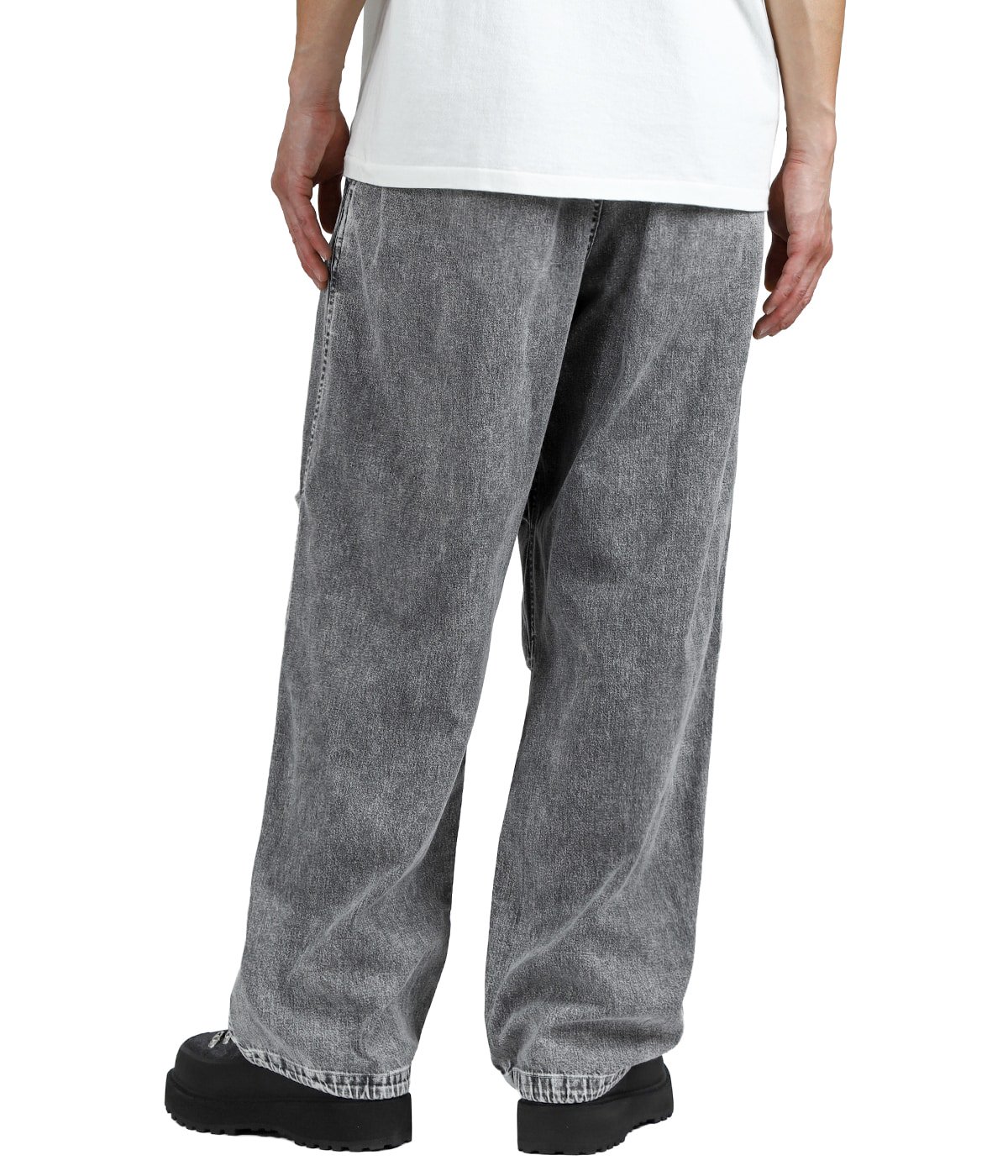 RECYCLED SUVIN COTTON YARN 10oz JELT DENIM KNEE TUCK EASY PANTS