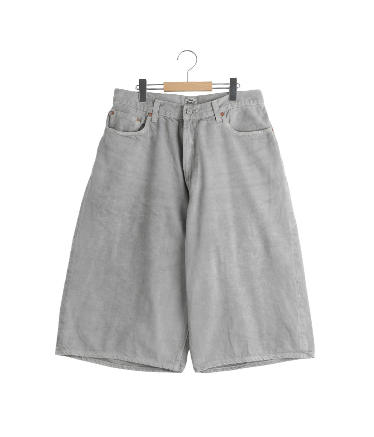 RECYCLED SUVIN COTTON YARN 11.5oz DENIM 5POCKET WIDE SHORTS
