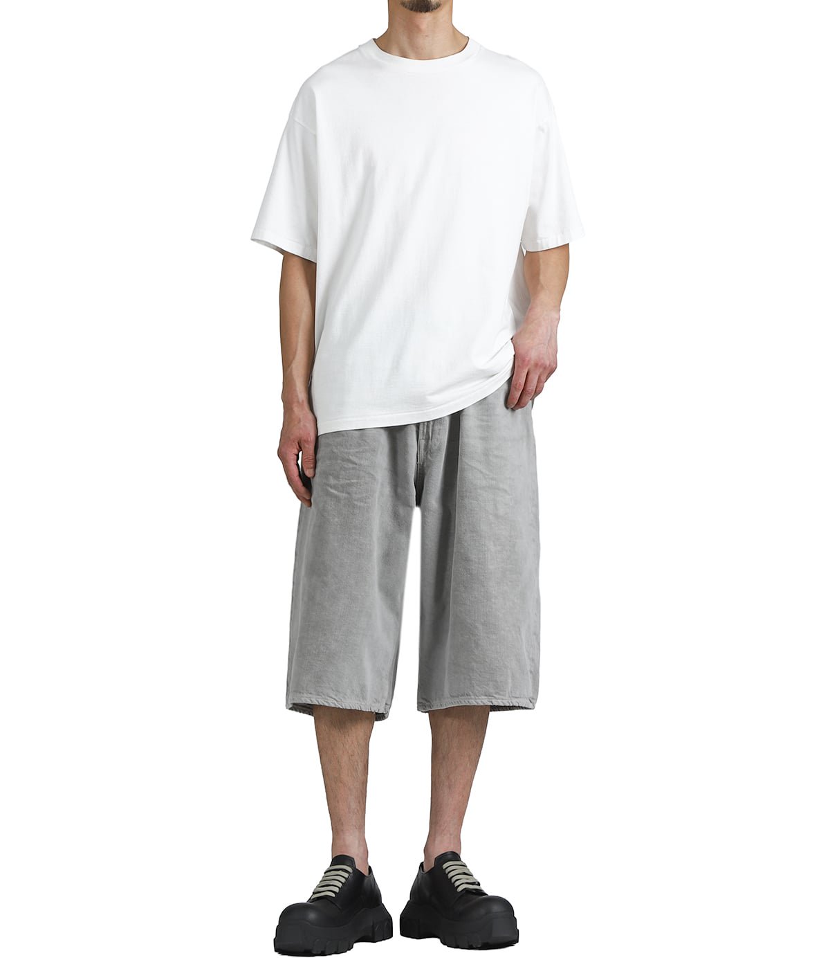RECYCLED SUVIN COTTON YARN 11.5oz DENIM 5POCKET WIDE SHORTS