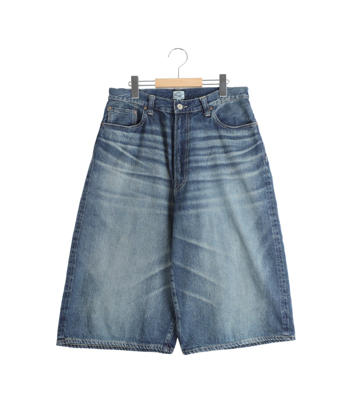RECYCLED SUVIN COTTON YARN 11.5oz DENIM 5POCKET WIDE SHORTS