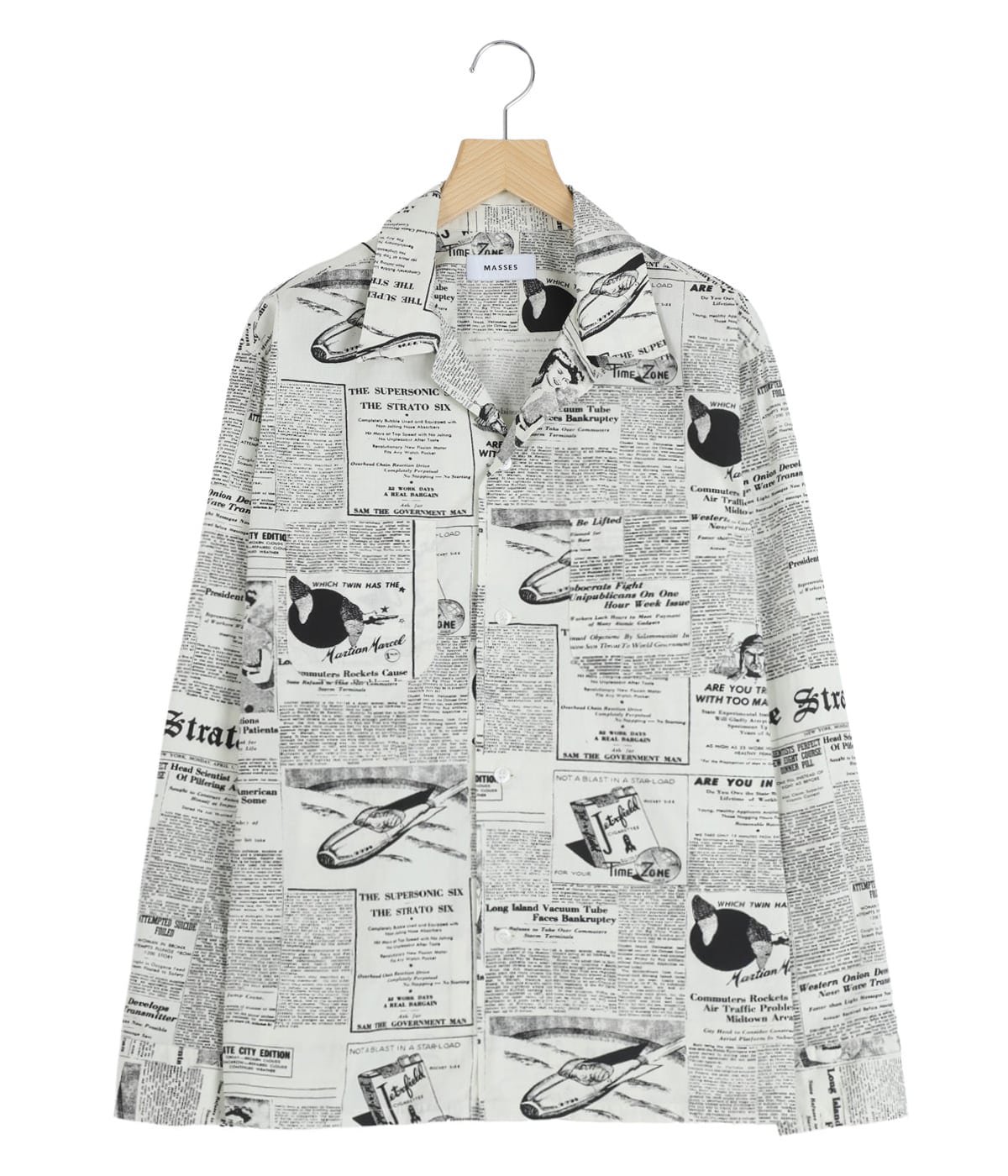 MASSES シャツ　美品 NEWS PAPER SHIRT | MASSES(マシス) / トップス 長袖シャツ (メンズ)の