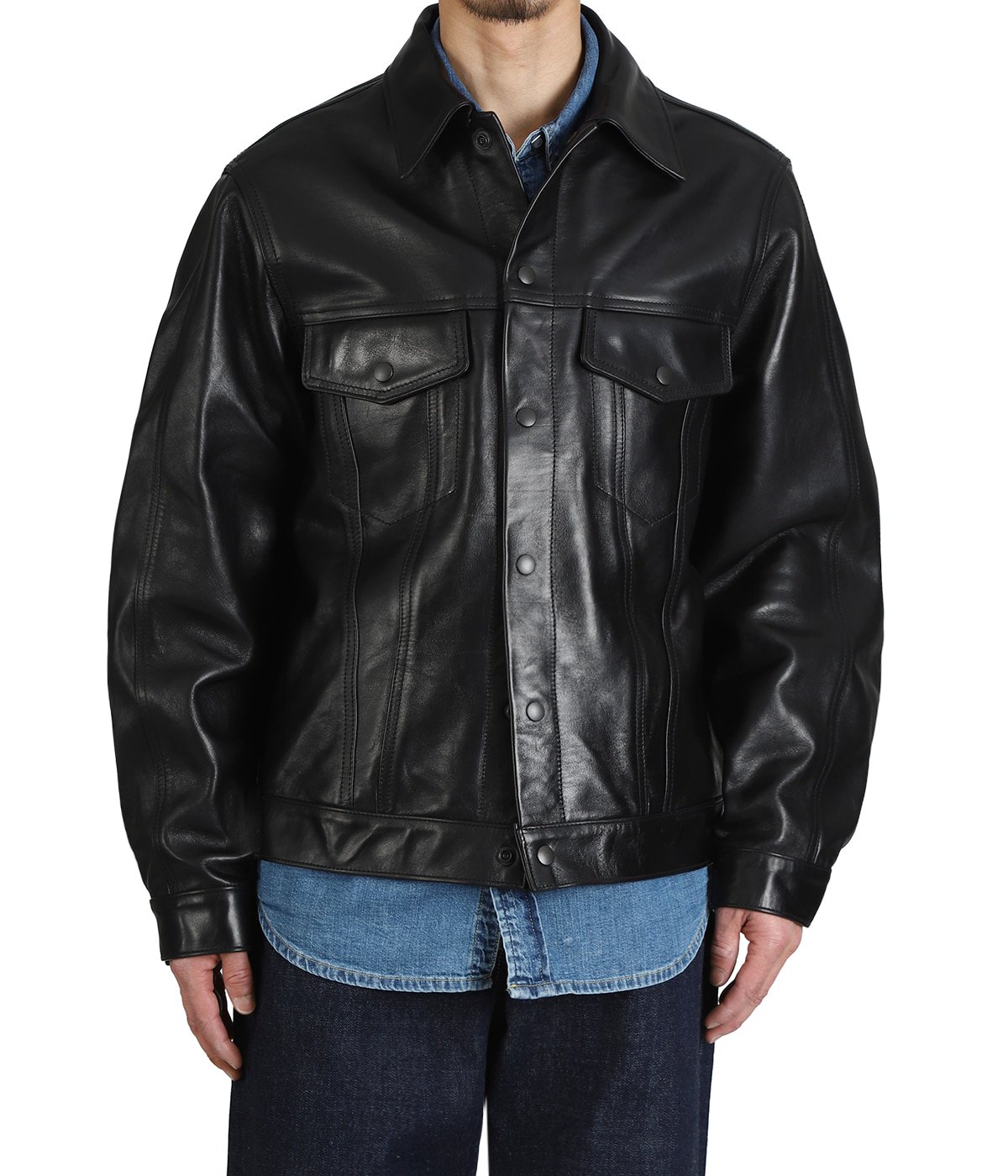 ホフ MASSES TRUCKER JACKET サイズM TRUCKER JACKET | MASSES(マシス) / アウター レザージャケット