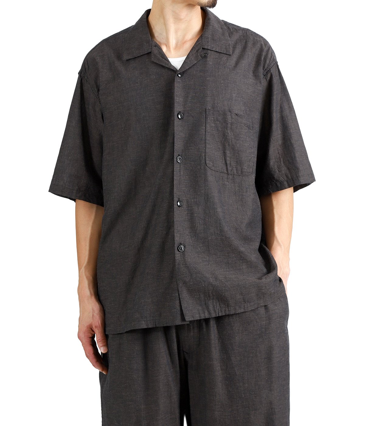 VAT DYE CHAMBRAY OPEN SHIRT | GOLD(ゴールド) / トップス 半袖シャツ