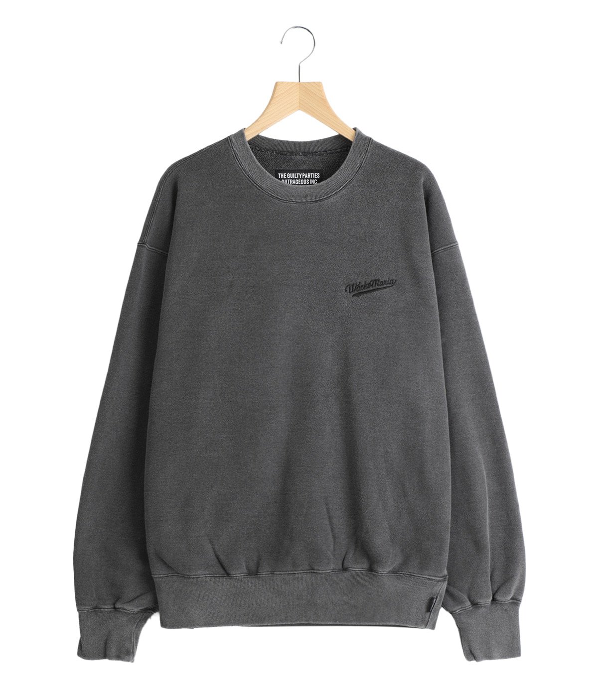 WASHED MIDDLE WEIGHT CREW NECK SWEAT SHIRT ( TYPE-1 ) | WACKO