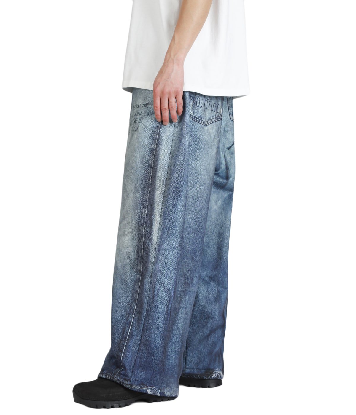 PRINT DENIM WIDE PT | TALKING ABOUT THE ABSTRACTION(トーキング