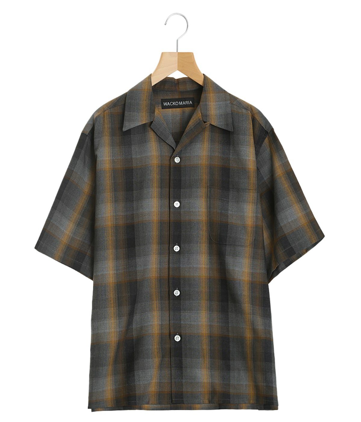 OMBRE CHECK OPEN COLLAR SHIRT S/S ( TYPE-1 ) | WACKO MARIA