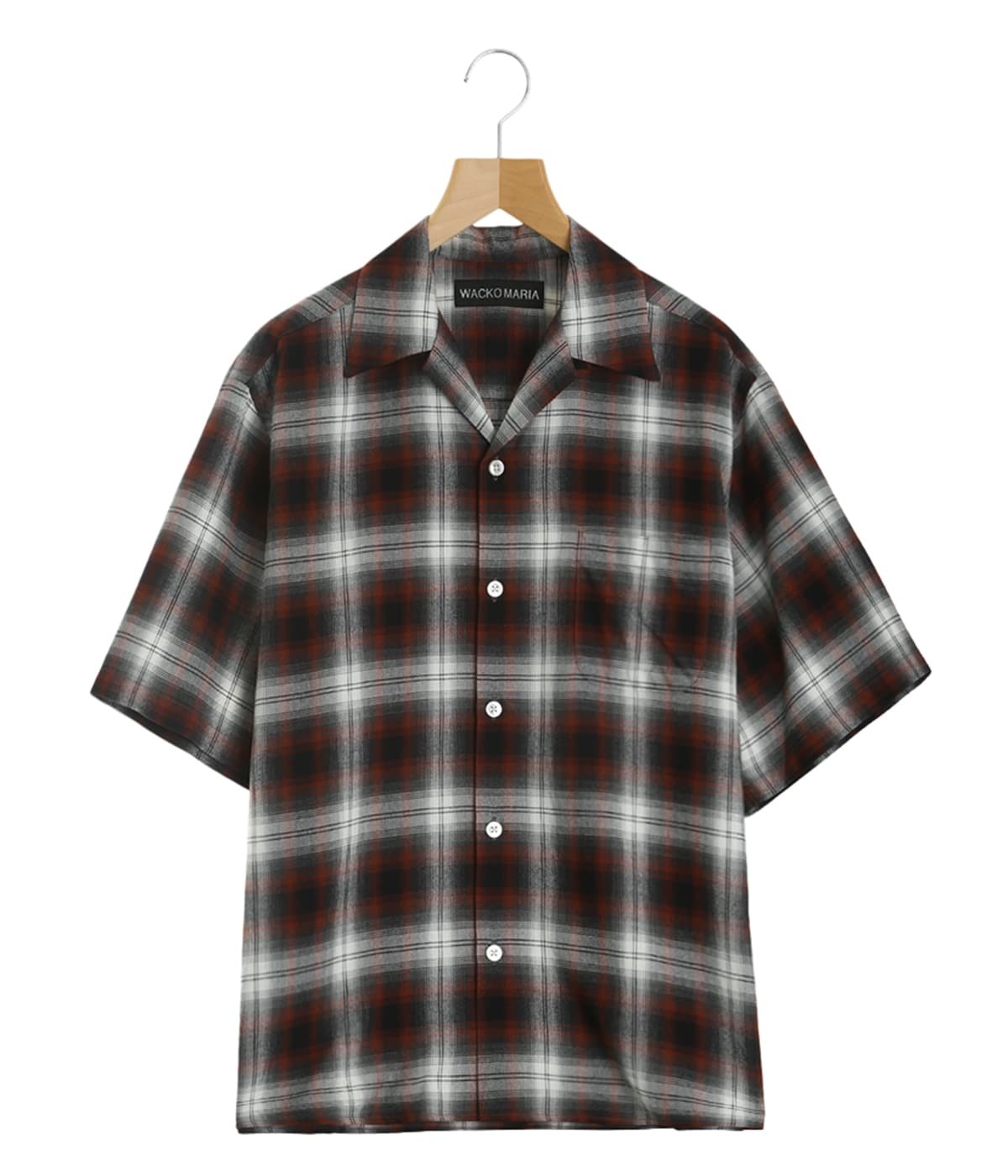 OMBRE CHECK OPEN COLLAR SHIRT S/S ( TYPE-2 ) | WACKO MARIA