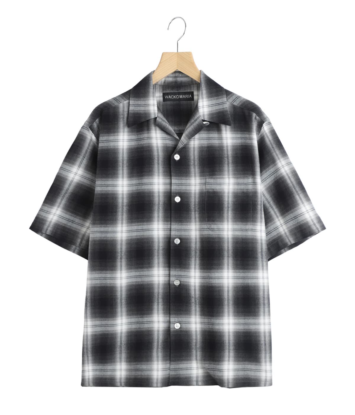 OMBRE CHECK OPEN COLLAR SHIRT S/S ( TYPE-2 ) | WACKO MARIA