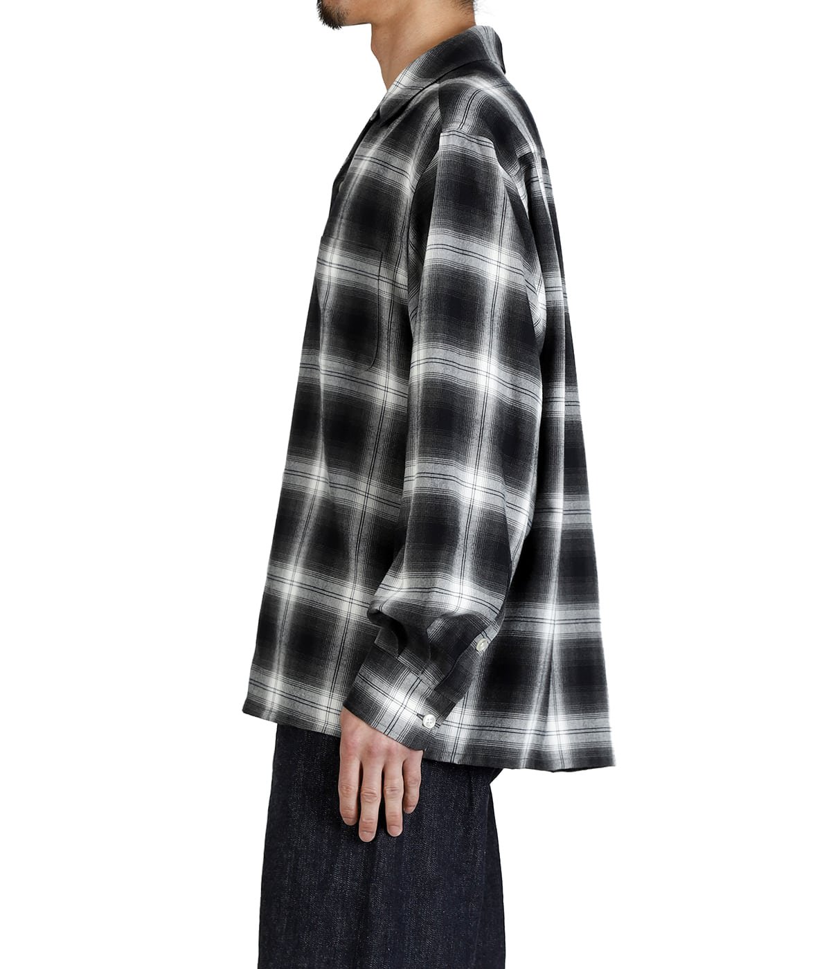 OMBRE CHECK OPEN COLLAR SHIRT L/S ( TYPE-1 ) | WACKO MARIA