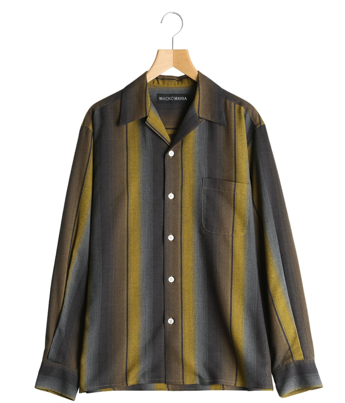 OMBRE STRIPED OPEN COLLAR SHIRT L/S | WACKO MARIA(ワコマリア