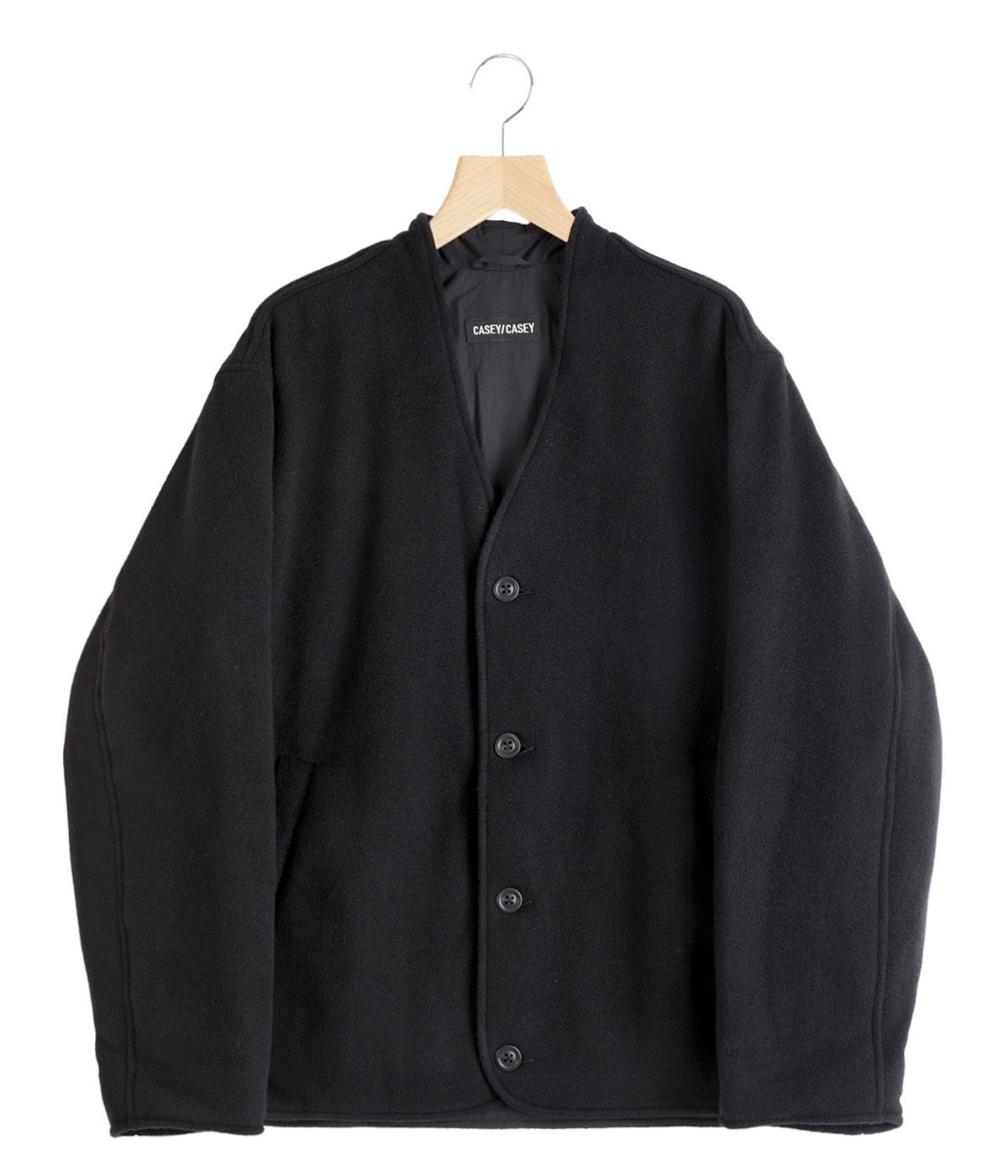 極美品 M CASEY CASEY ヘリンボーン ノーカラー ニットジャケット KILLIAN JACKET | CASEY CASEY(ケイシー ケイシー) / アウター