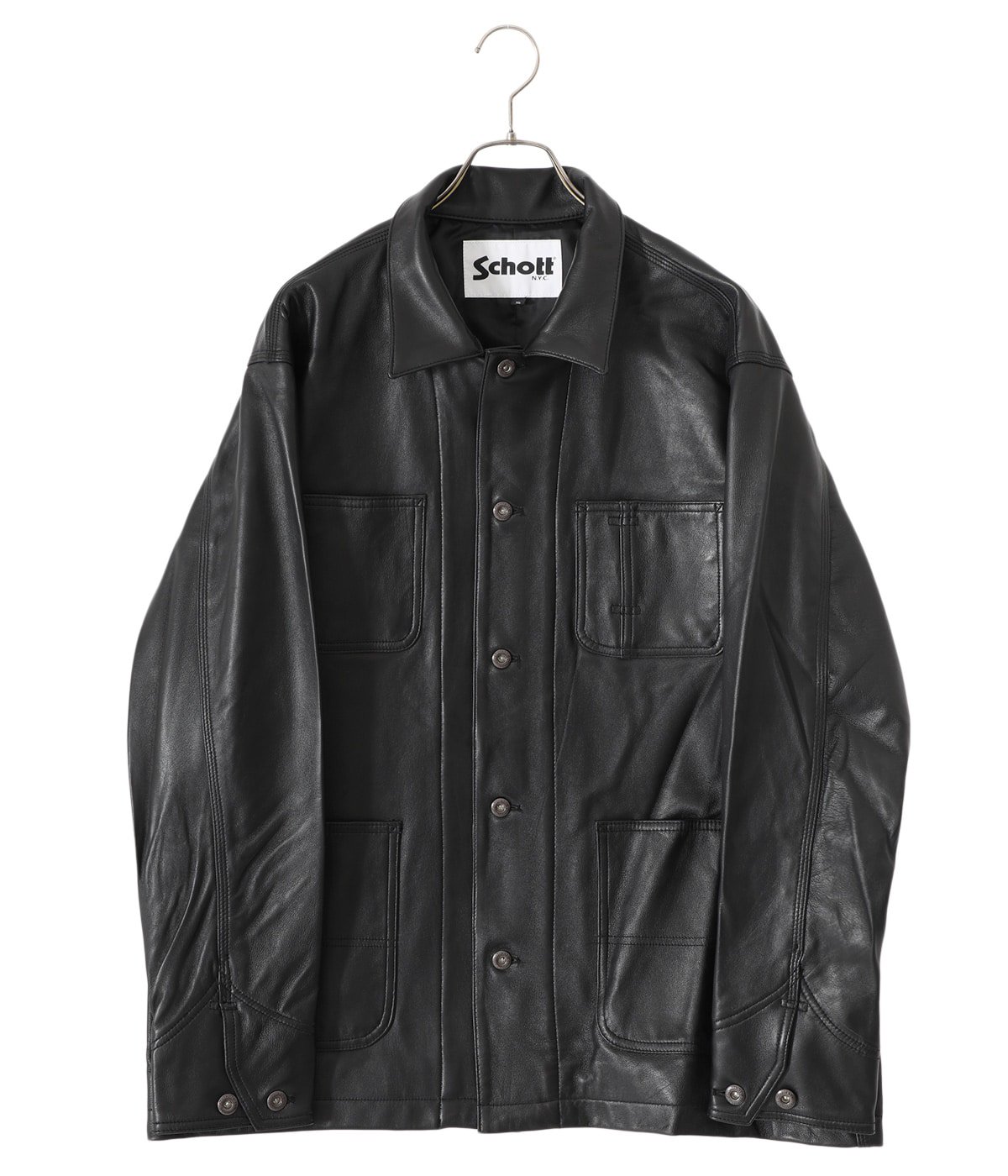 LAMB LEATHER COVERALL JACKET