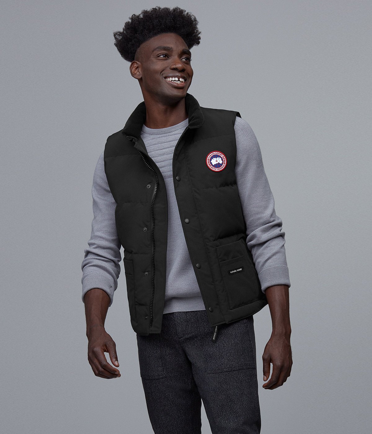 CANADA GOOSE◇FREESTYLE CREW VEST/ダウンベスト/XS/ナイロン/BLK ...