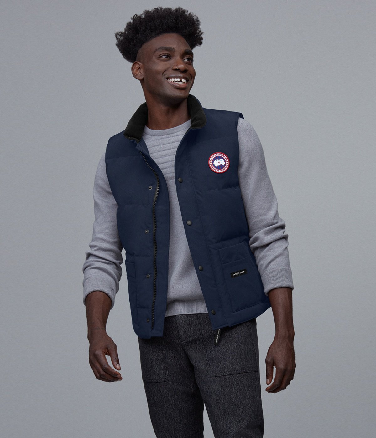 CANADA GOOSE◇ダウンベスト/XS/ポリエステル/BLU/FREESTYLE CREW VEST-