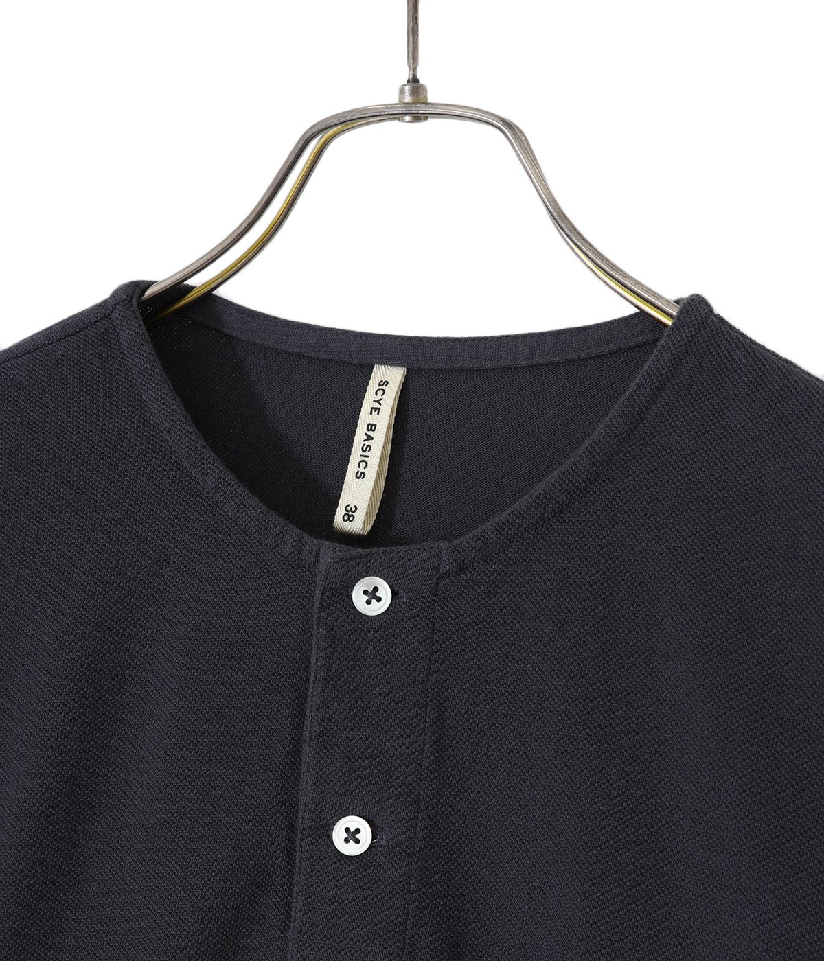 Garment Dyed Cotton Pique Henley Neck Shirt