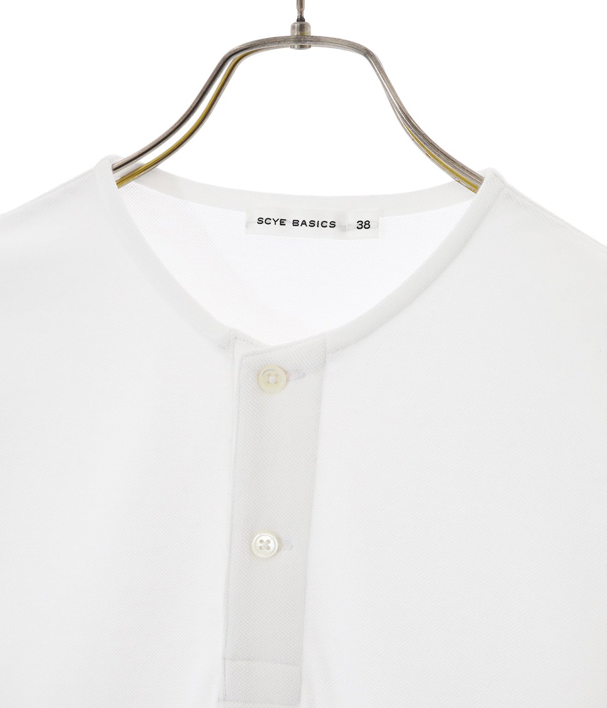 Cotton Pique Henley Neck Shirt